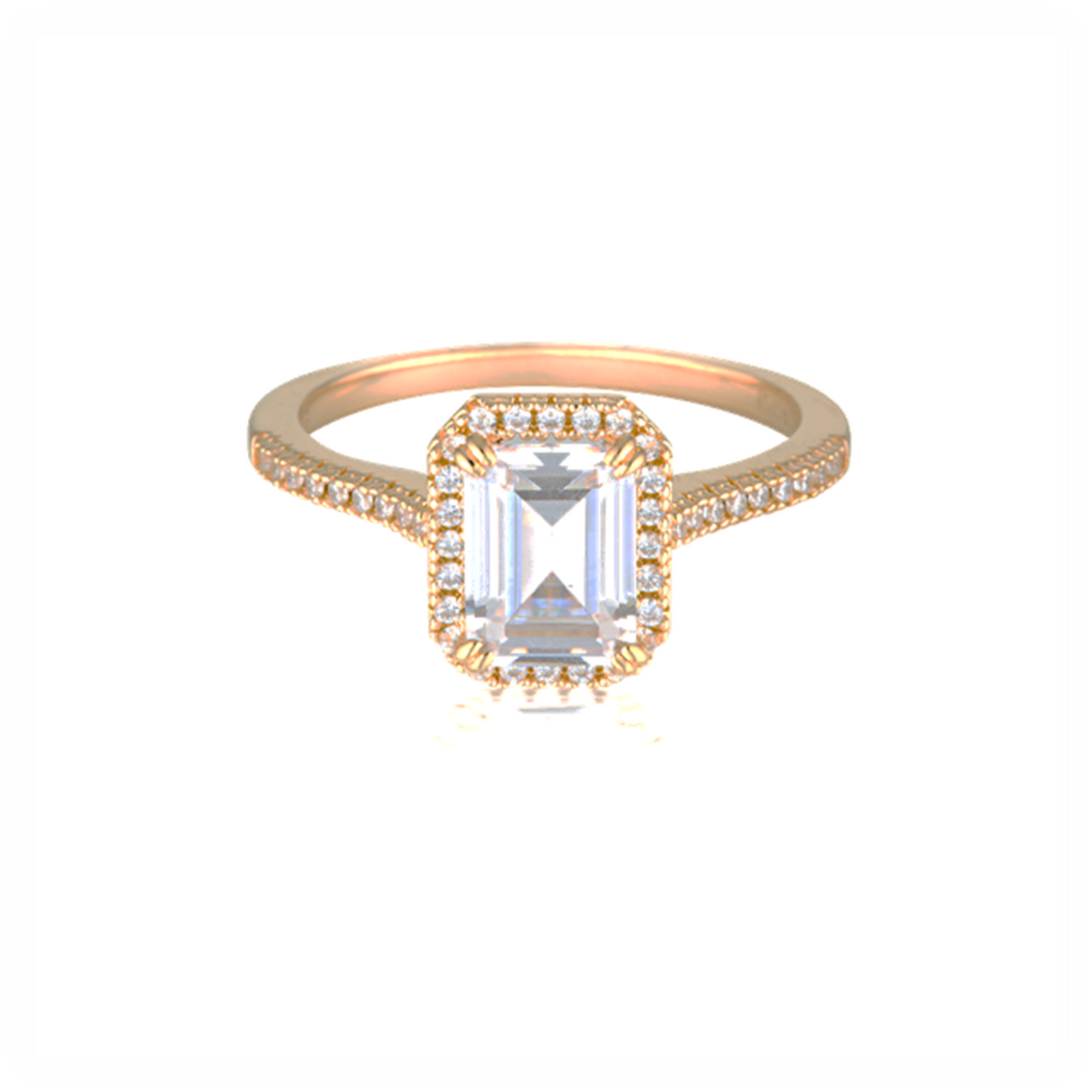 GEORGINI ICONIC BRIDAL VIOLET RING ROSE GOLD