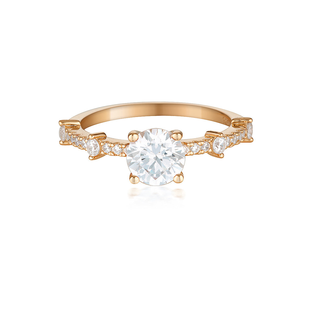 GEORGINI RED CARPET GALA SOLITAIRE RING ROSE GOLD