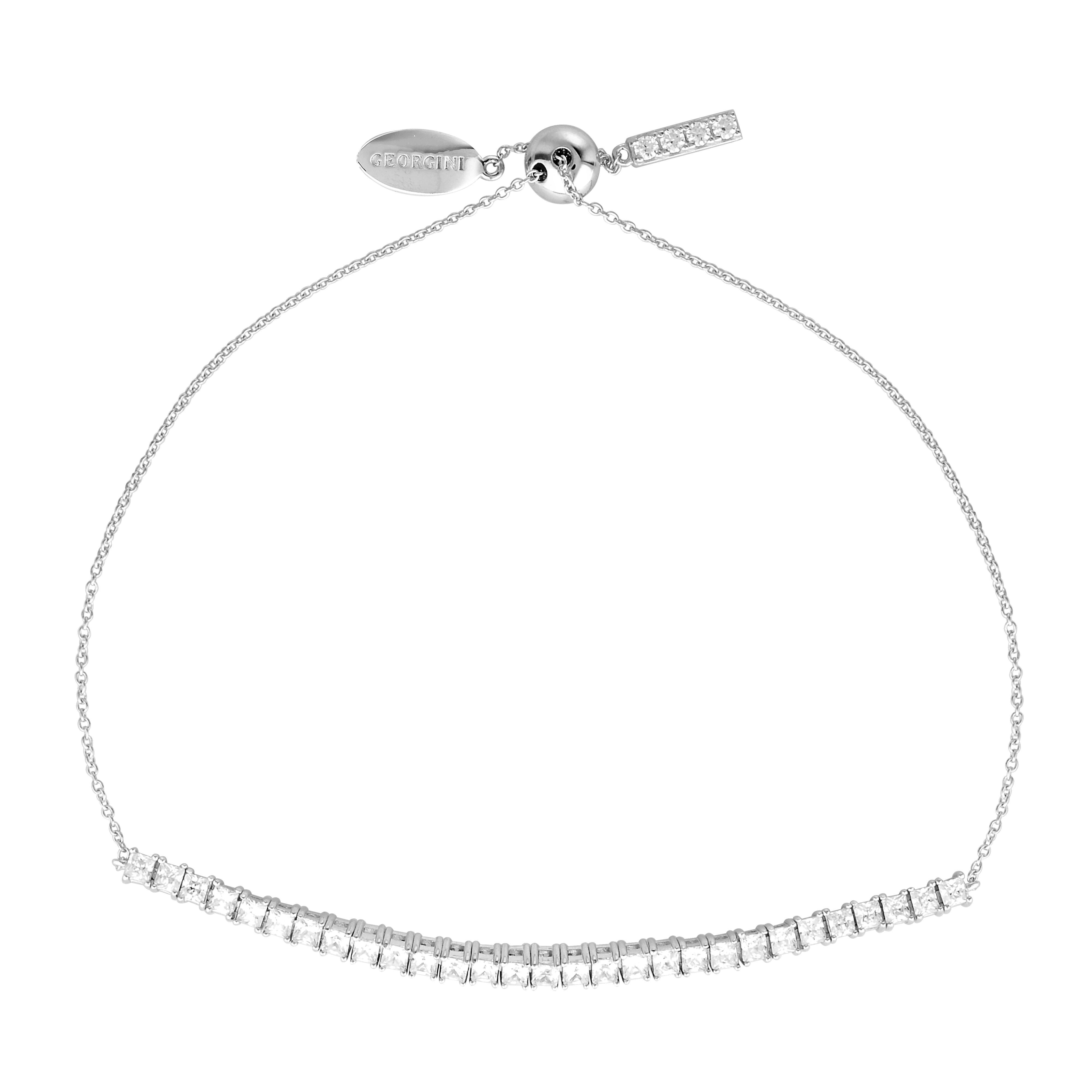 GEORGINI ICONIC BRIDAL VERA 2MM BRACELET SILVER ADJUSTABLE