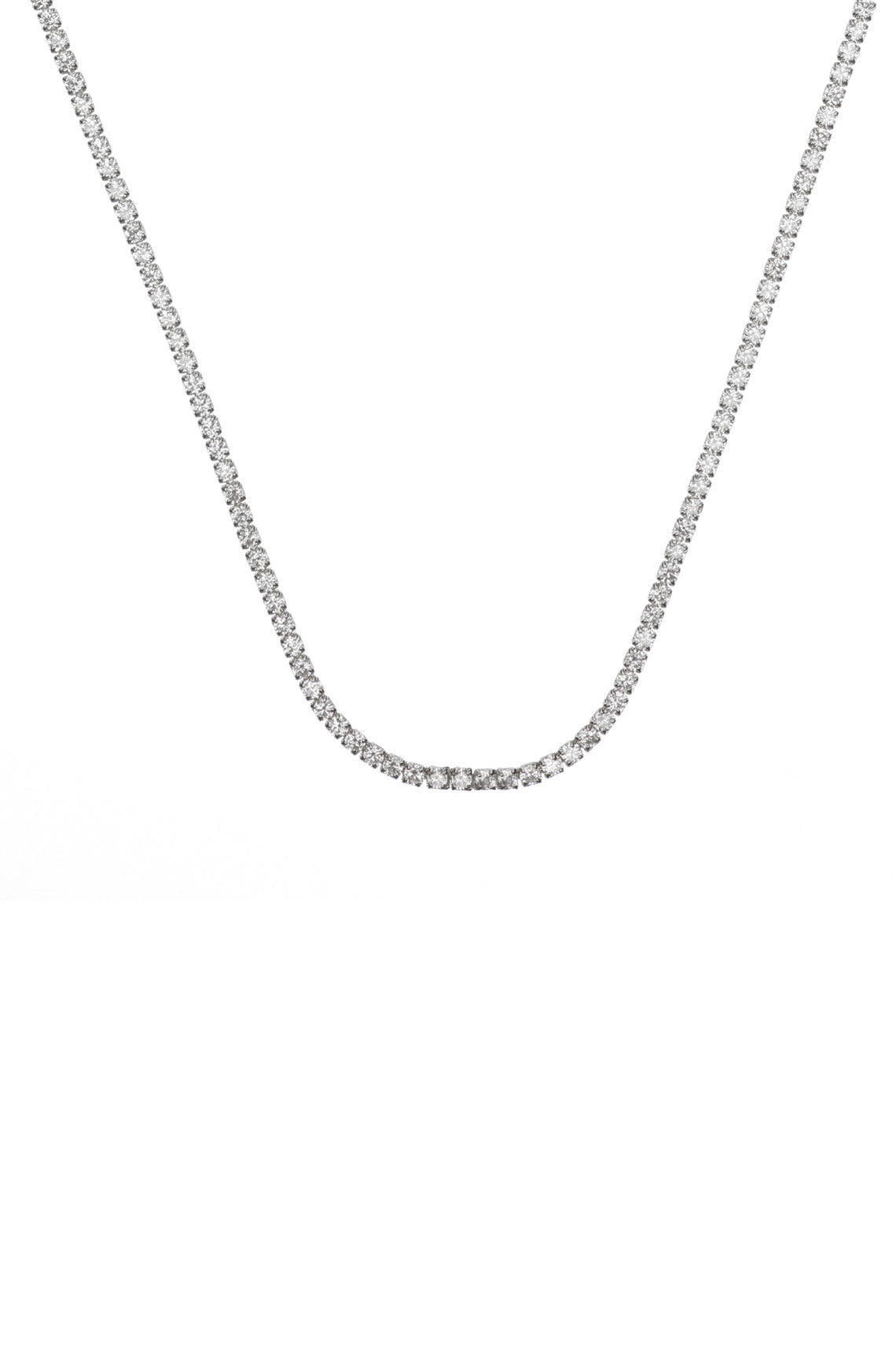 SYDNEY SOIRÉE 2MM TENNIS NECKLACE 42CM SILVER