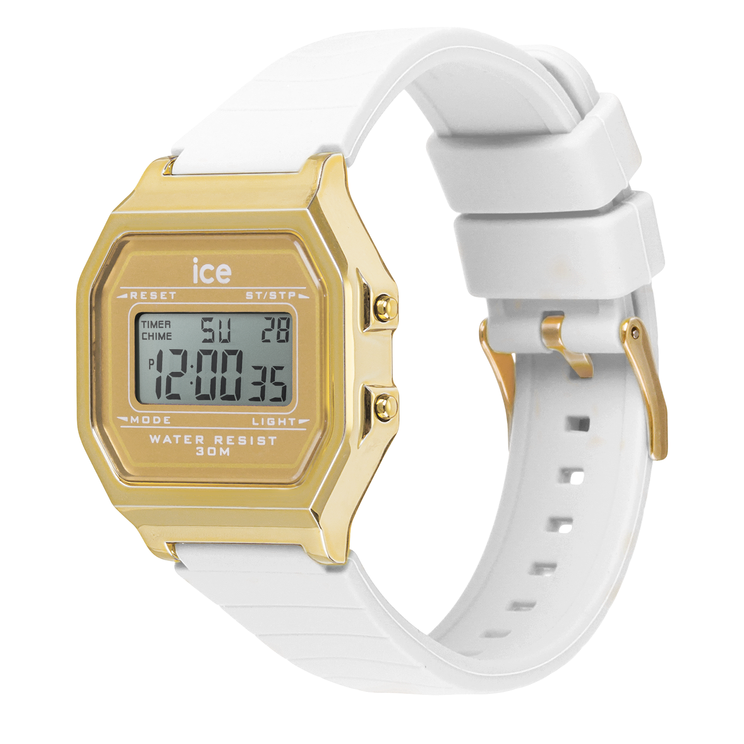 ICE digit retro - White gold