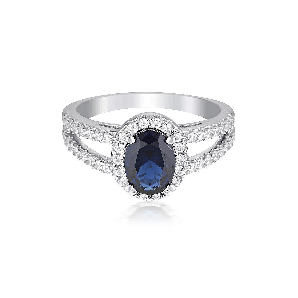 GEORGINI AURORA GLORY RING SILVER/ SAPPHIRE