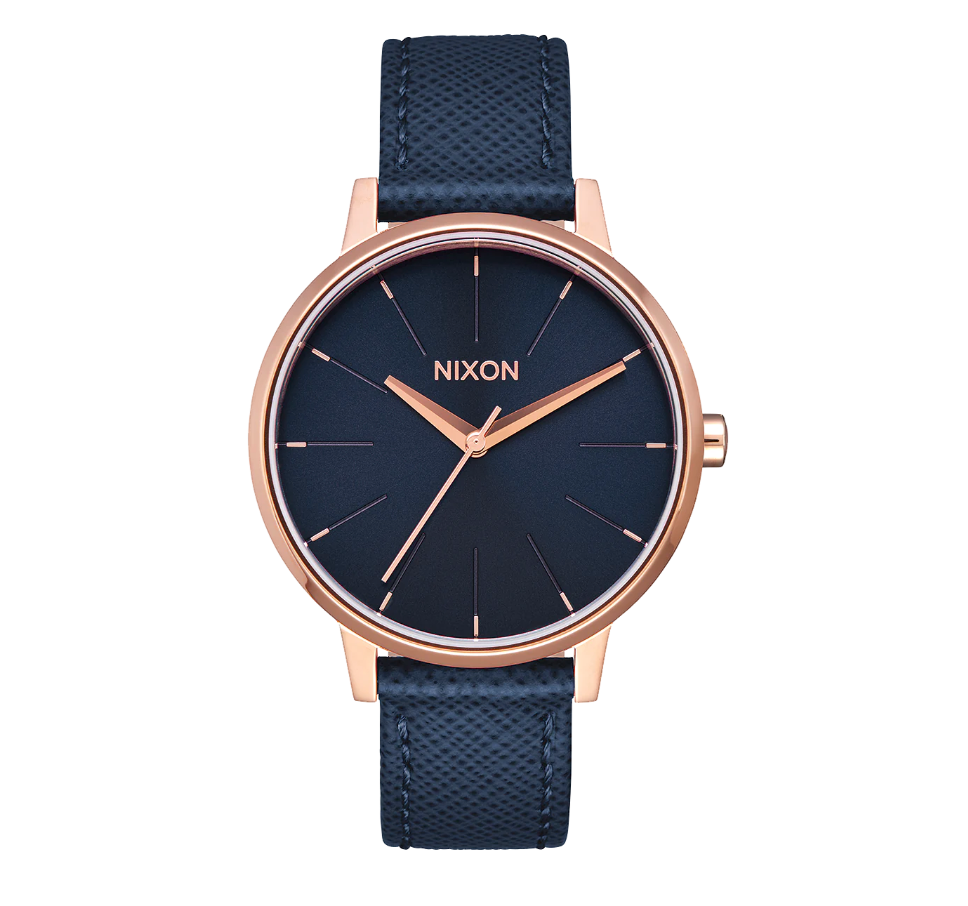 Kensington Leather Navy / Rose Gold