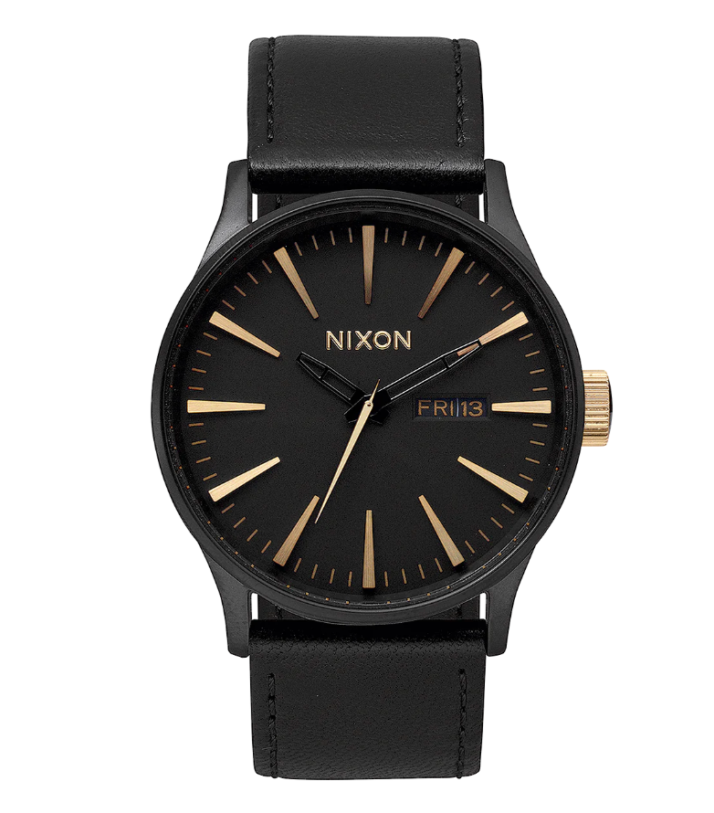 Sentry Leather Matte Black / Gold