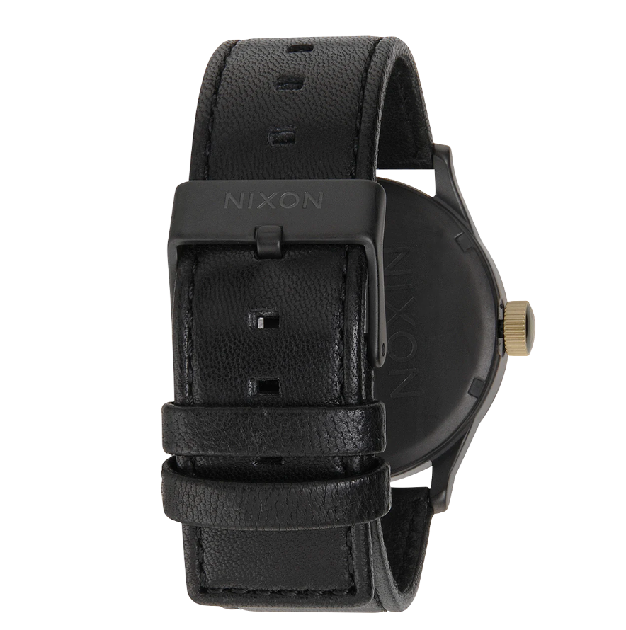 Sentry Leather Matte Black / Gold