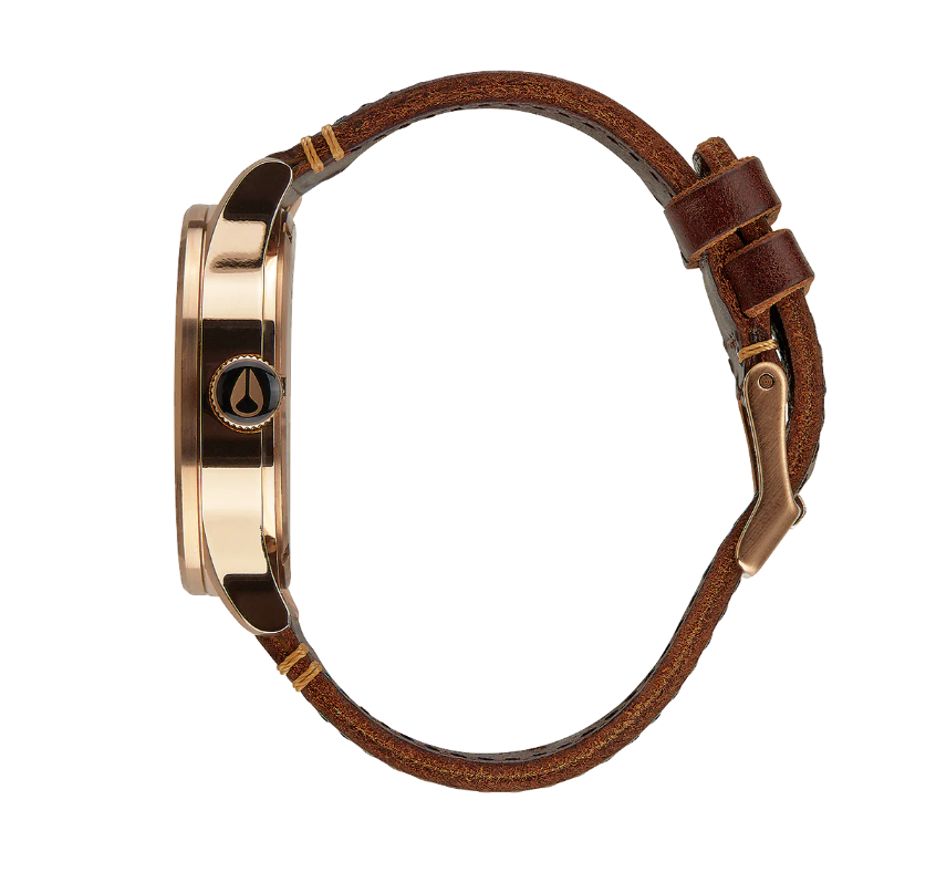 Sentry Leather Rose Gold / Gunmetal / Brown