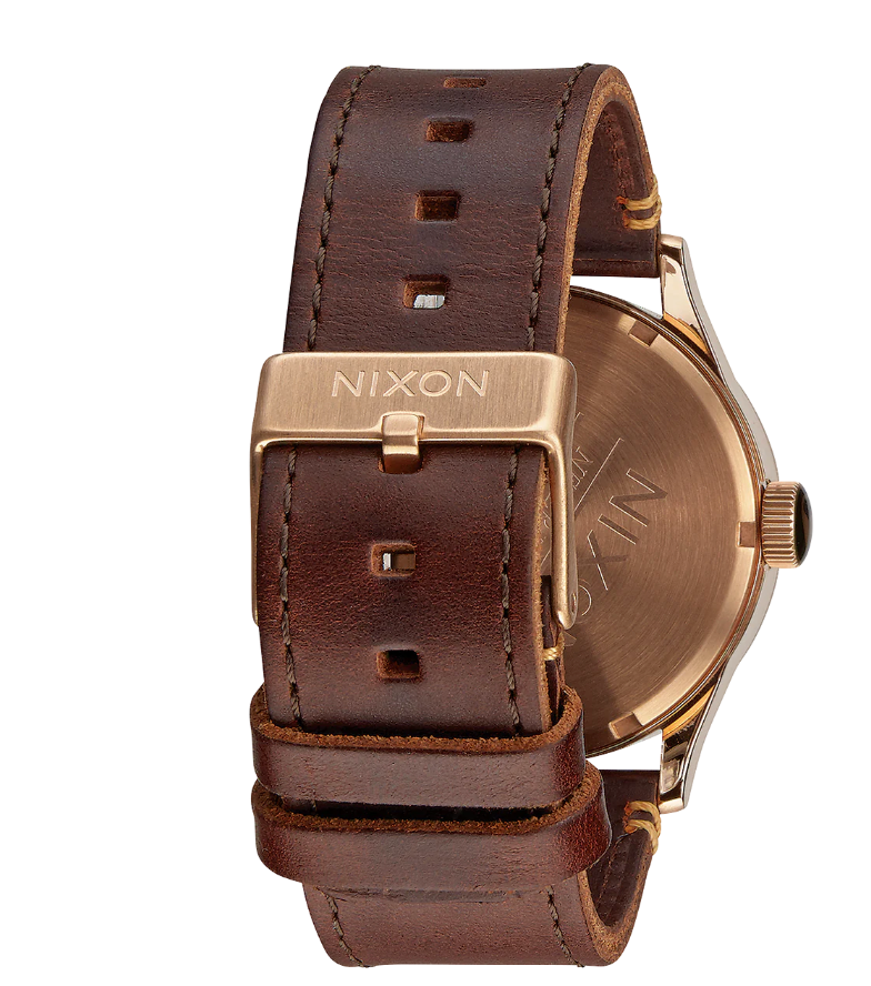 Sentry Leather Rose Gold / Gunmetal / Brown