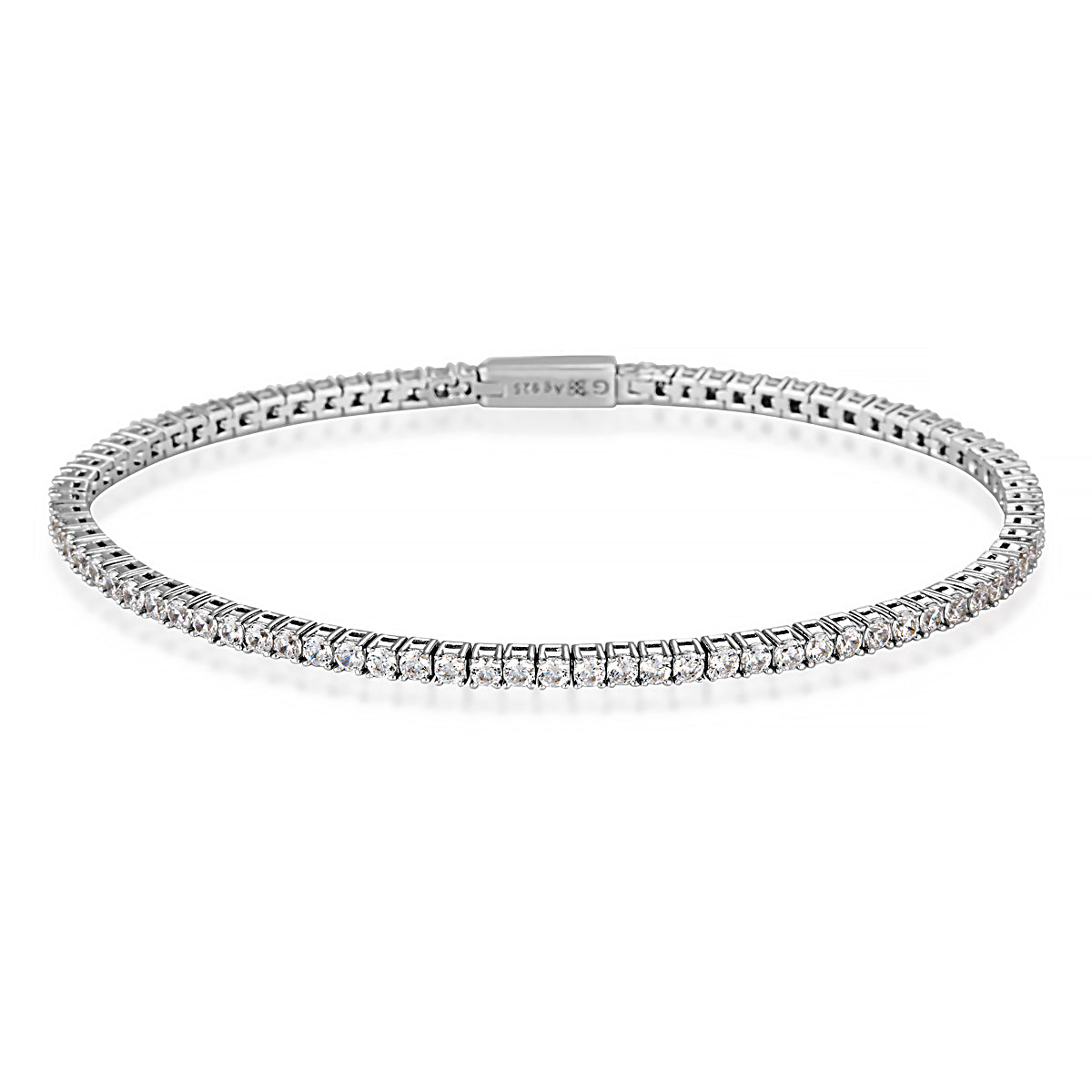 GEORGINI MILESTONE CUBIC ZIRCONIA 2MM TENNIS BRACELET IN SILVER