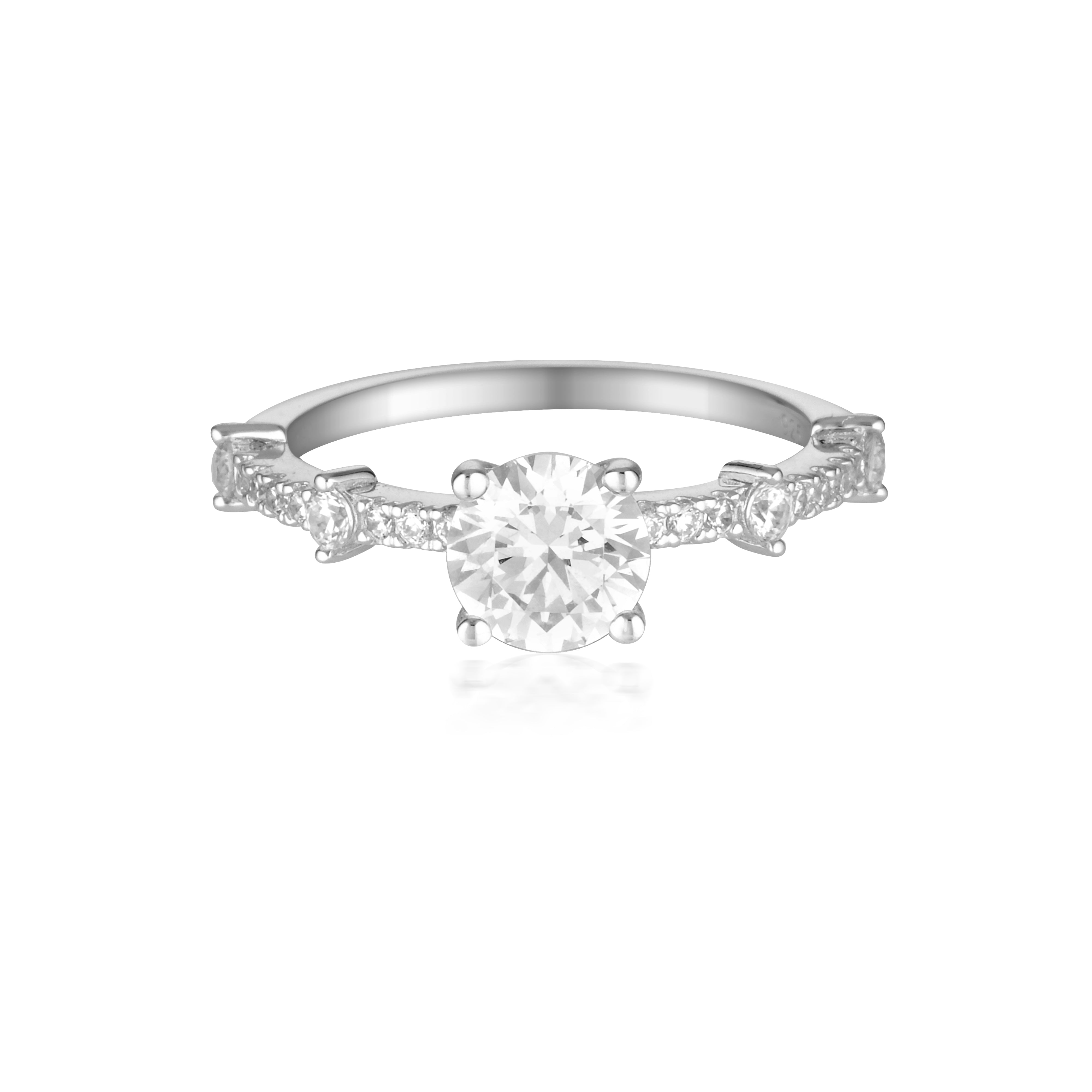 GEORGINI RED CARPET GALA SOLITAIRE RING SILVER