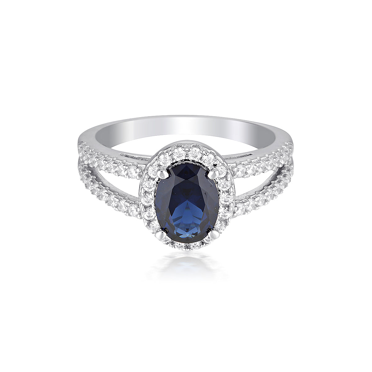 GEORGINI AURORA GLORY RING SILVER/ SAPPHIRE