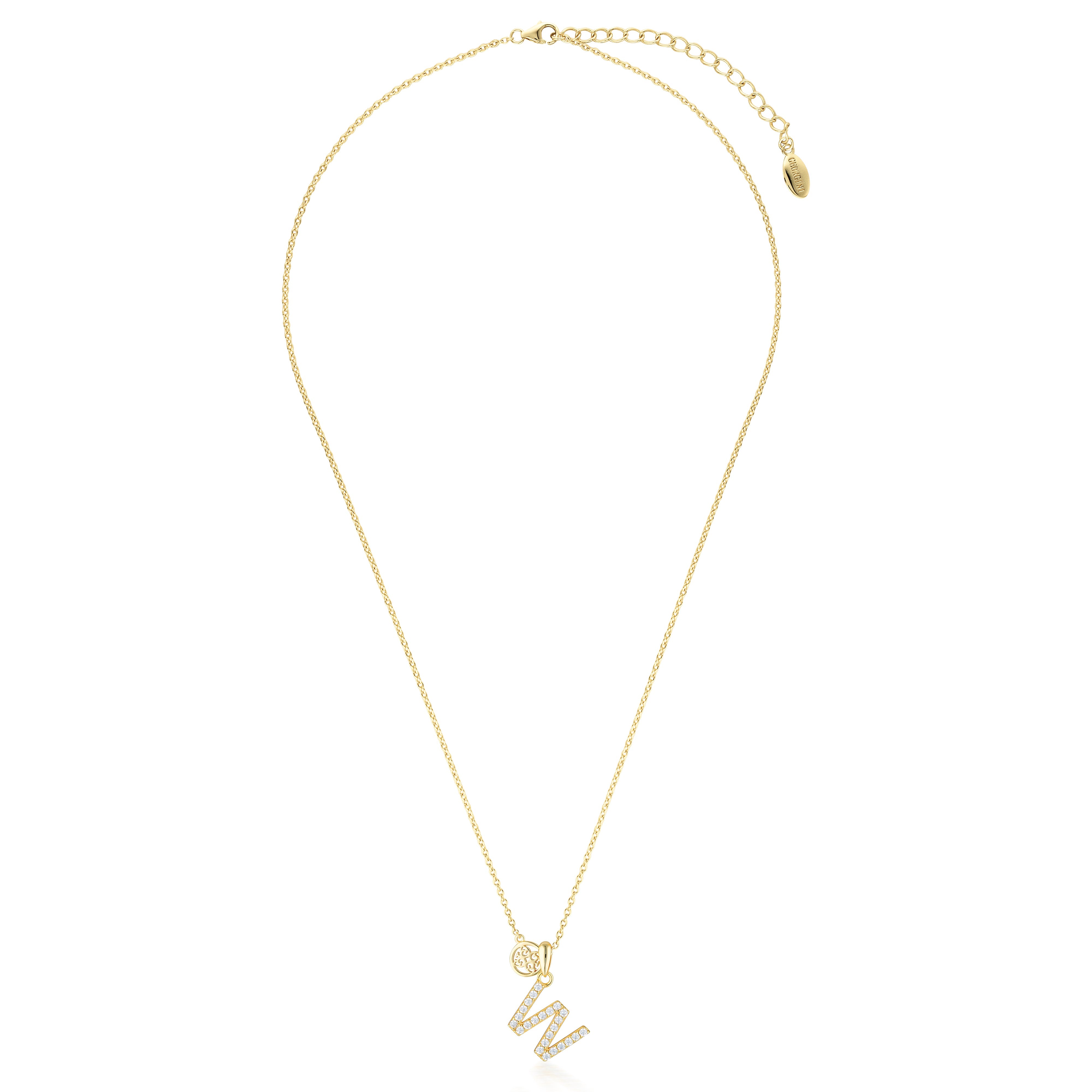 GEORGINI LUXURY LETTERS W INITIAL PENDANT GOLD