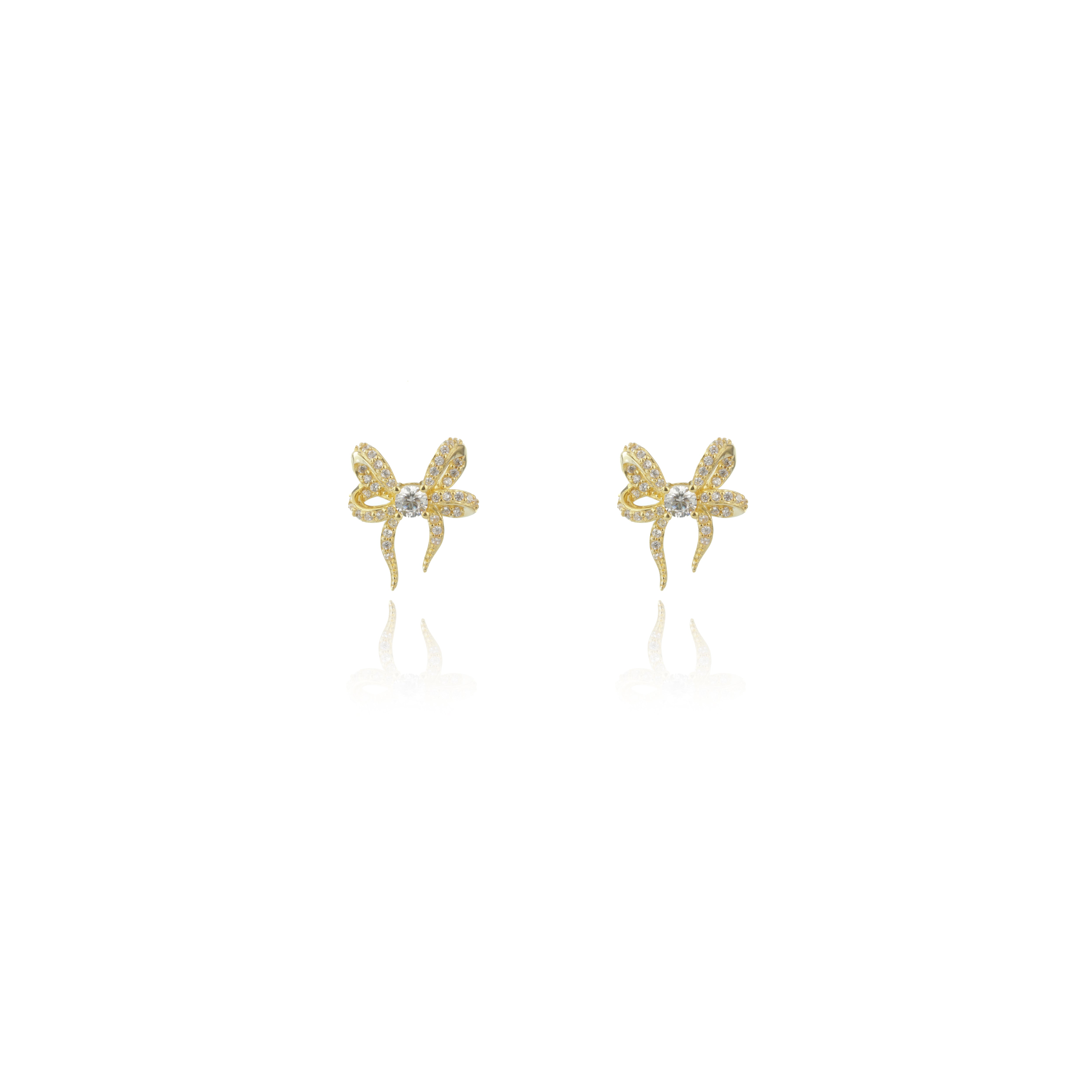 GEORGINI SWEETHEART BOW EARRINGS GOLD