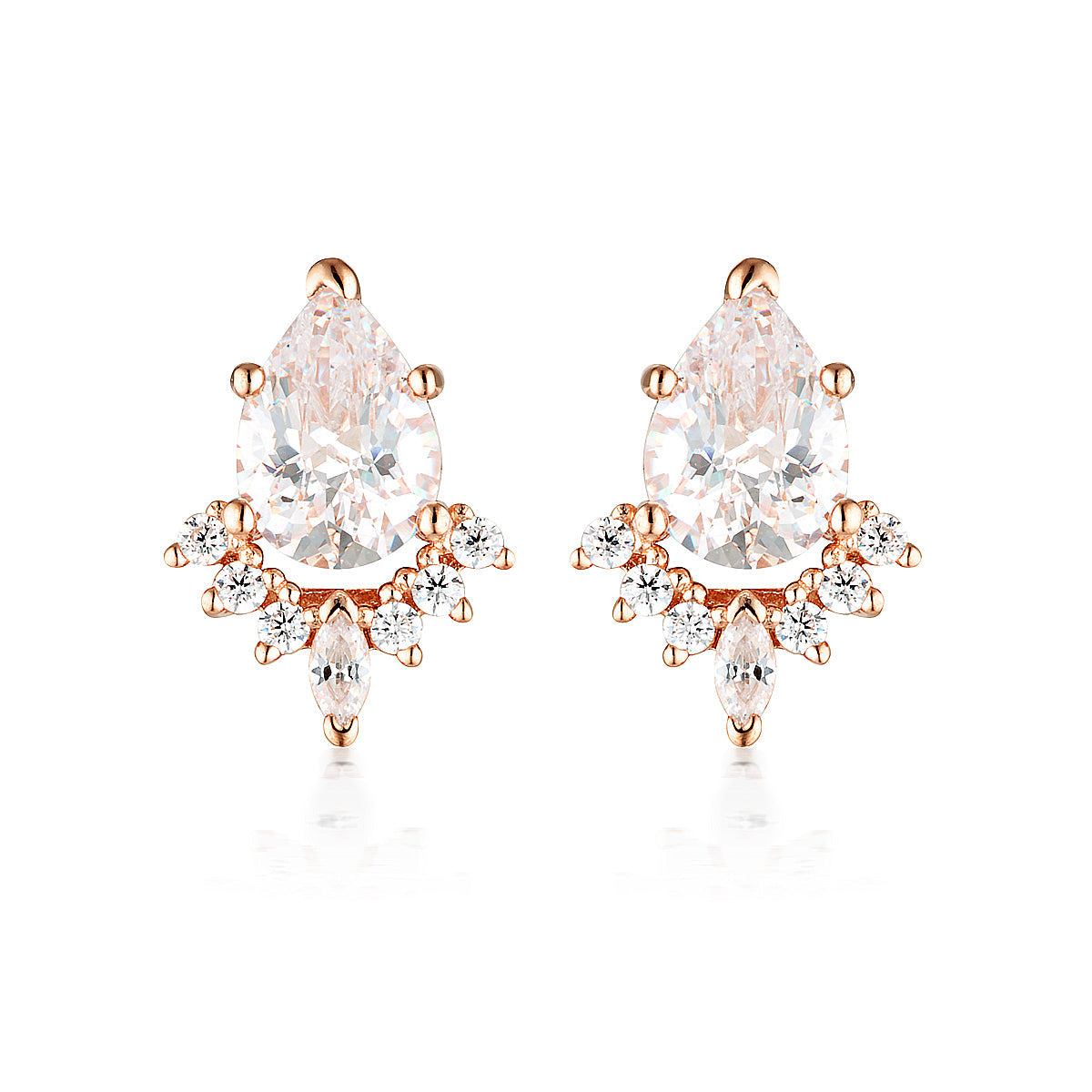 GEORGINI ICONIC BRIDAL PENELOPE EARRING ROSE GOLD