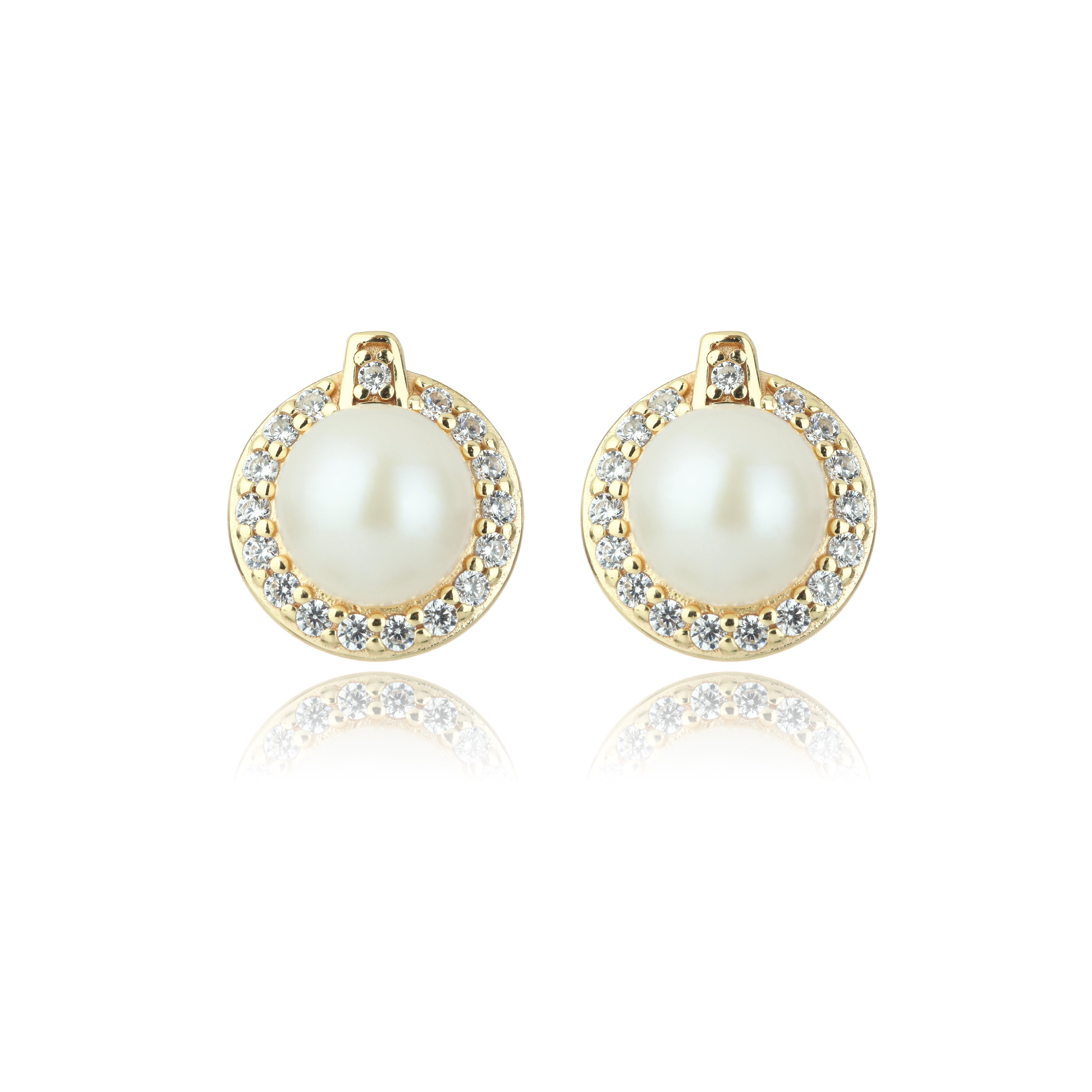 GEORGINI OCEANS TASMAN FRESHWATER PEARL EARRINGS GOLD