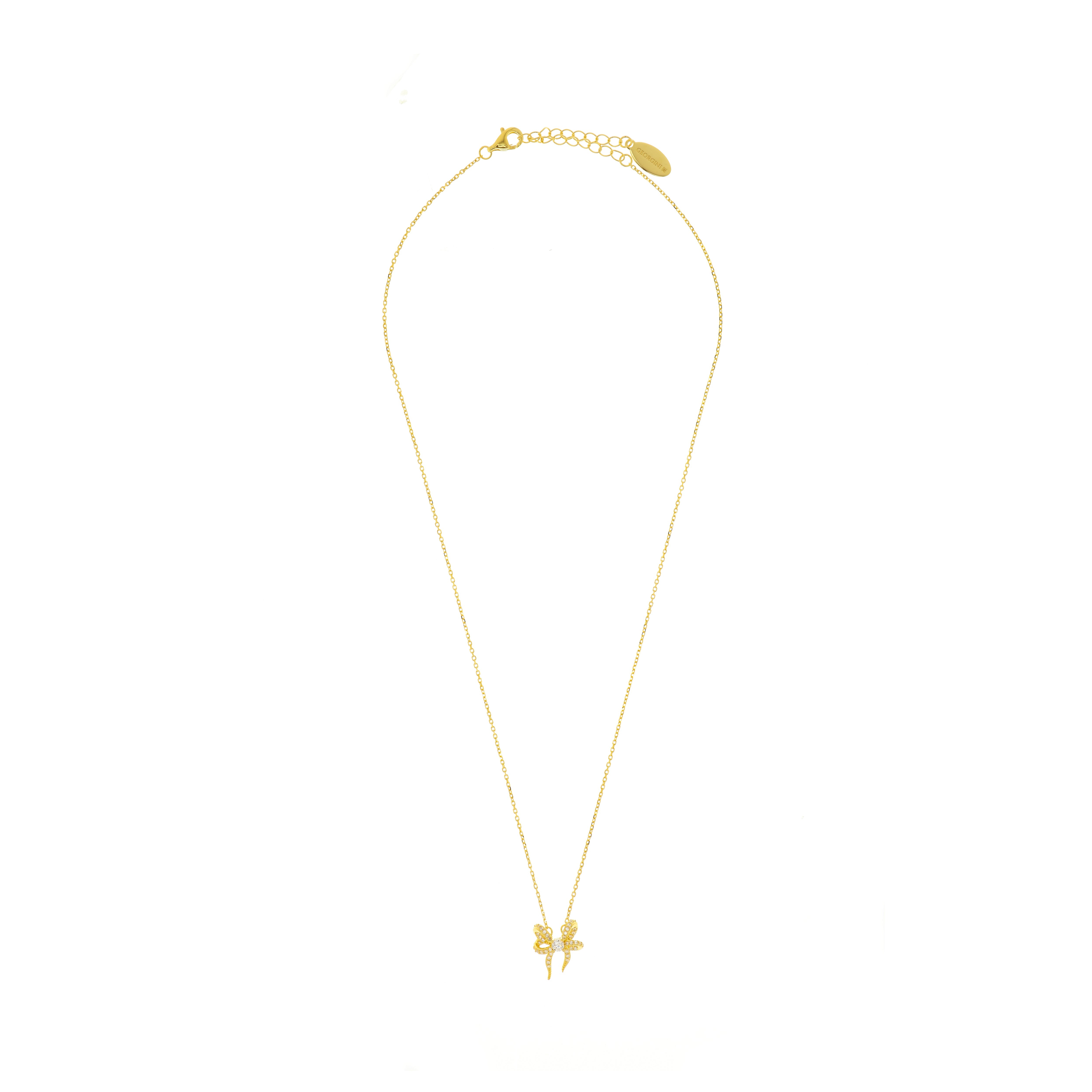 GEORGINI SWEETHEART BOW NECKLACE GOLD