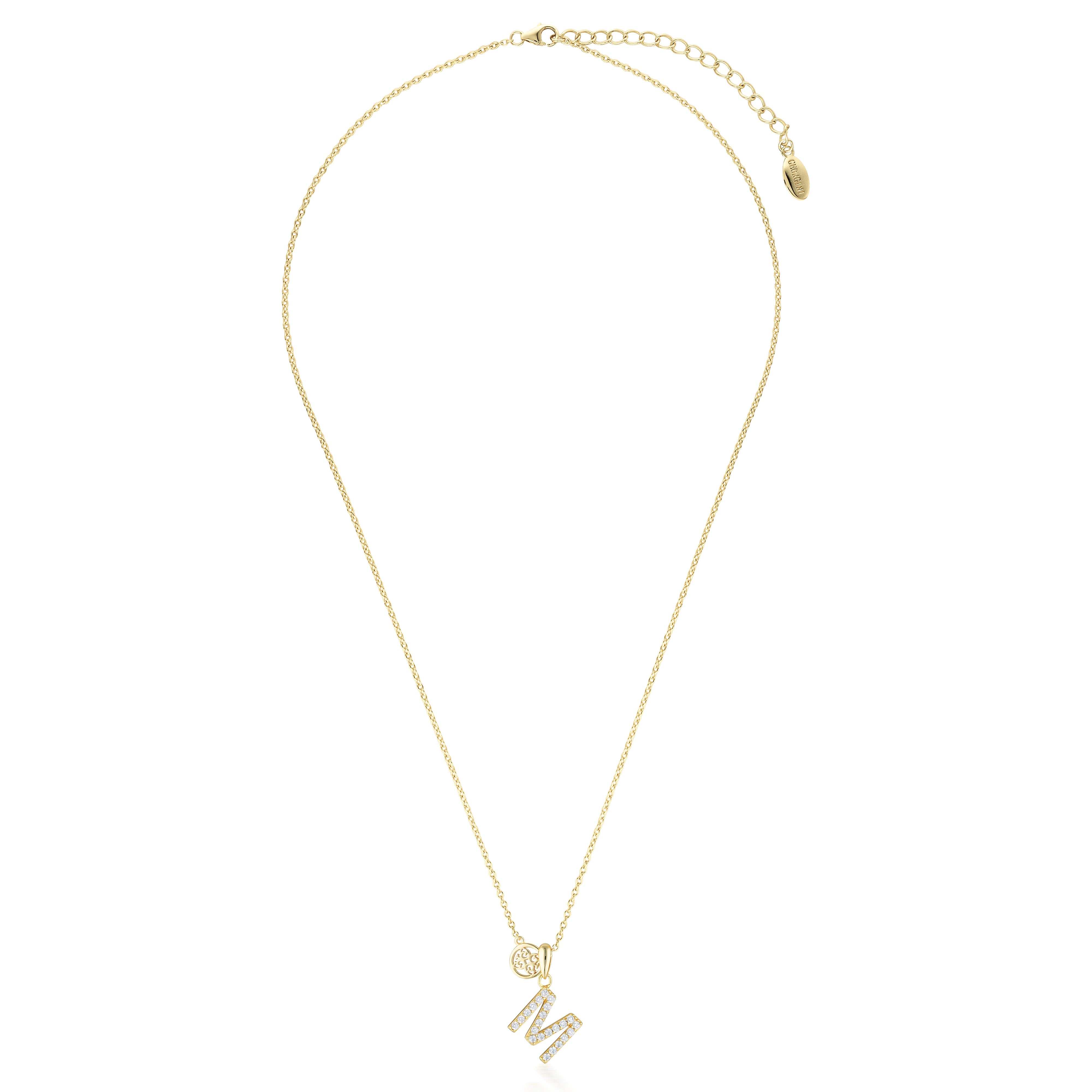 GEORGINI LUXURY LETTERS M INITIAL PENDANT GOLD