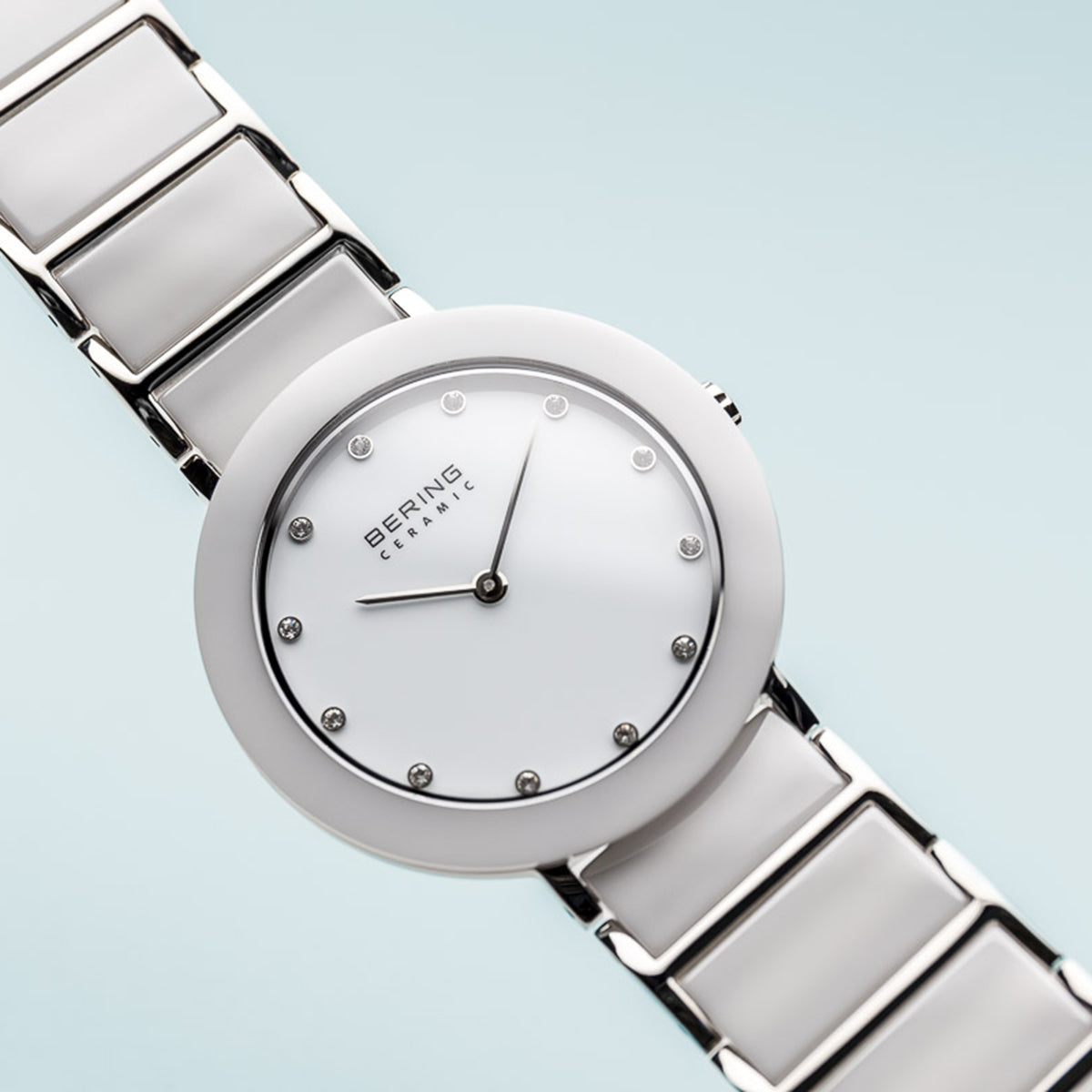 Bering Ceramic 29mm White Silver Stainless Steel Strap Watch