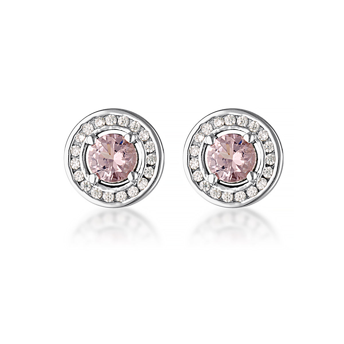 GEORGINI MILESTONE MORGNAITE HALO EARRINGS IN SILVER