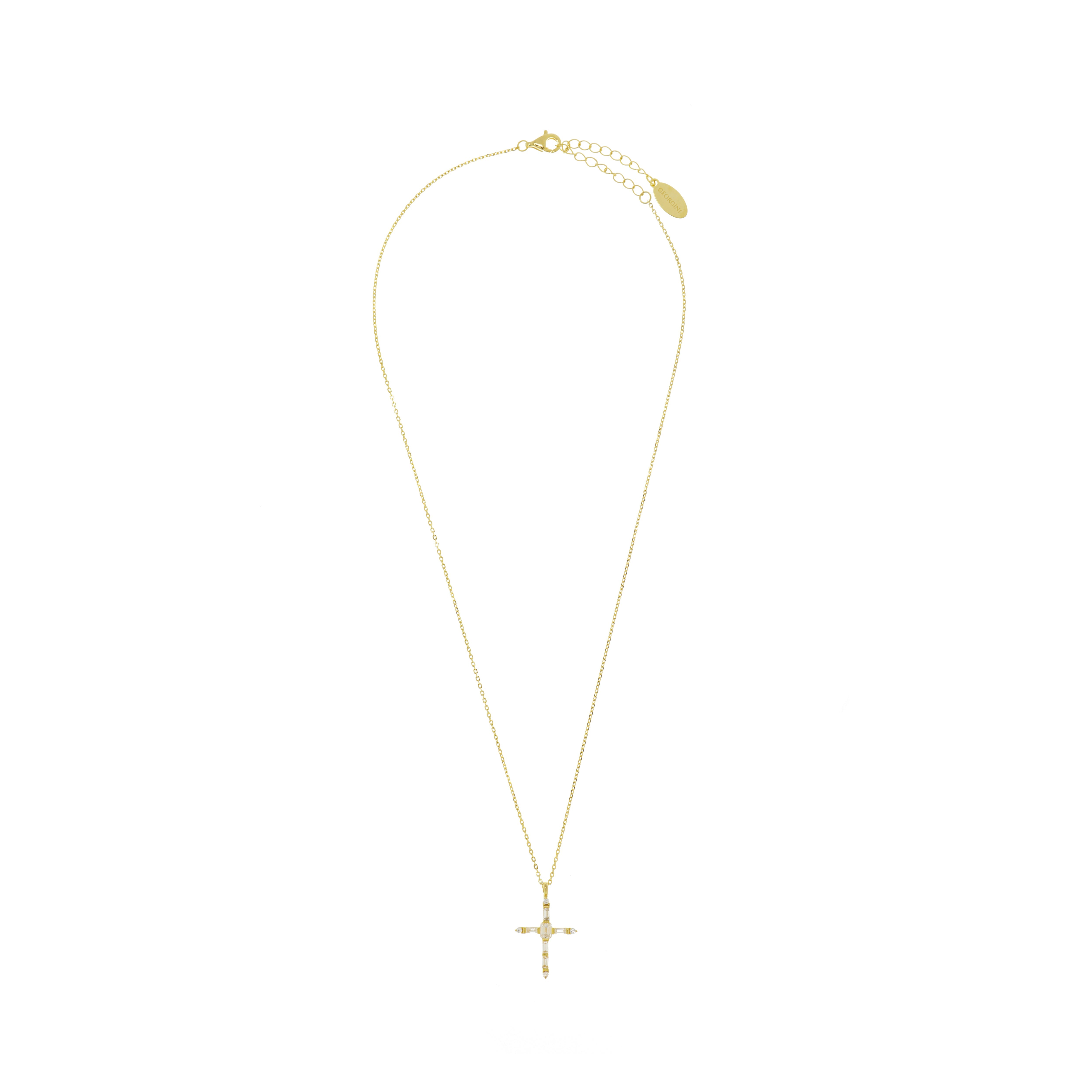 GEORGINI GIFTS BAGUETTE CROSS GOLD