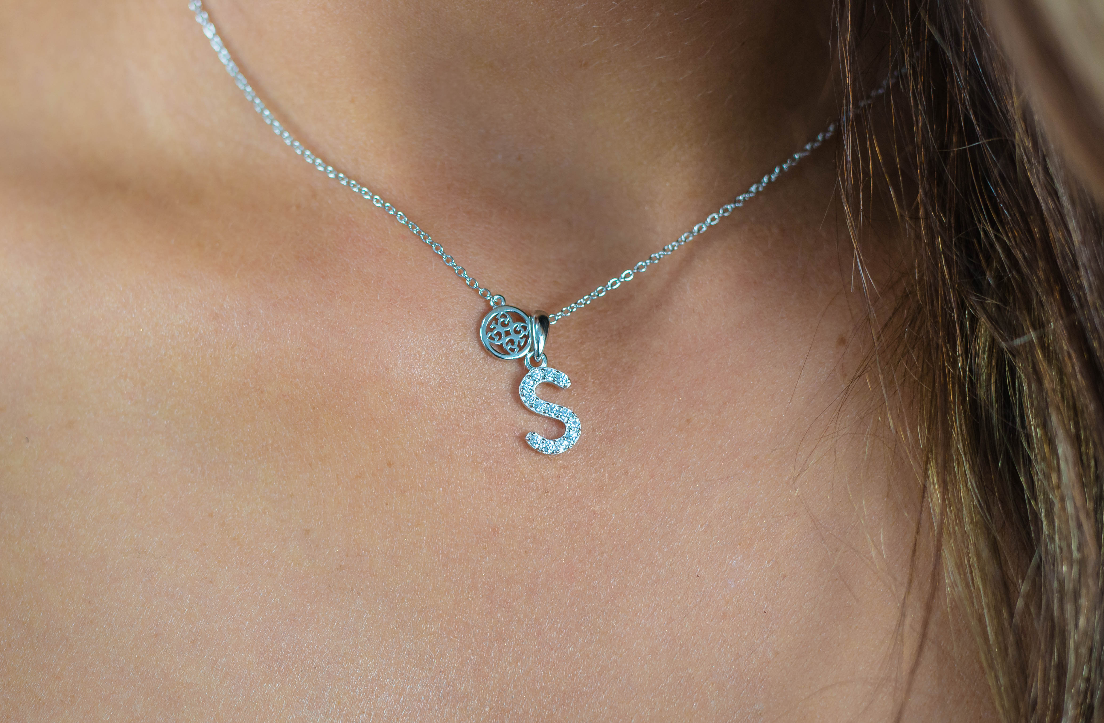 GEORGINI LUXURY LETTERS S INITIAL PENDANT SILVER