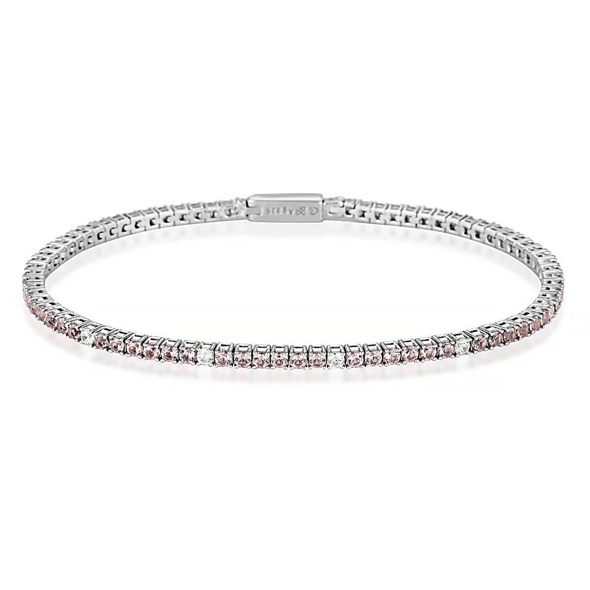 GEORGINI MILESTONE MORGANITE 2MM TENNIS BRACELET IN SILVER