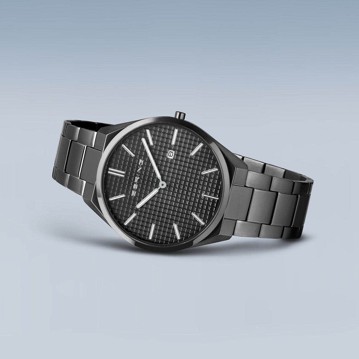 Bering Ultra Slim 40mm Grey Stainless Steel Strap Watch