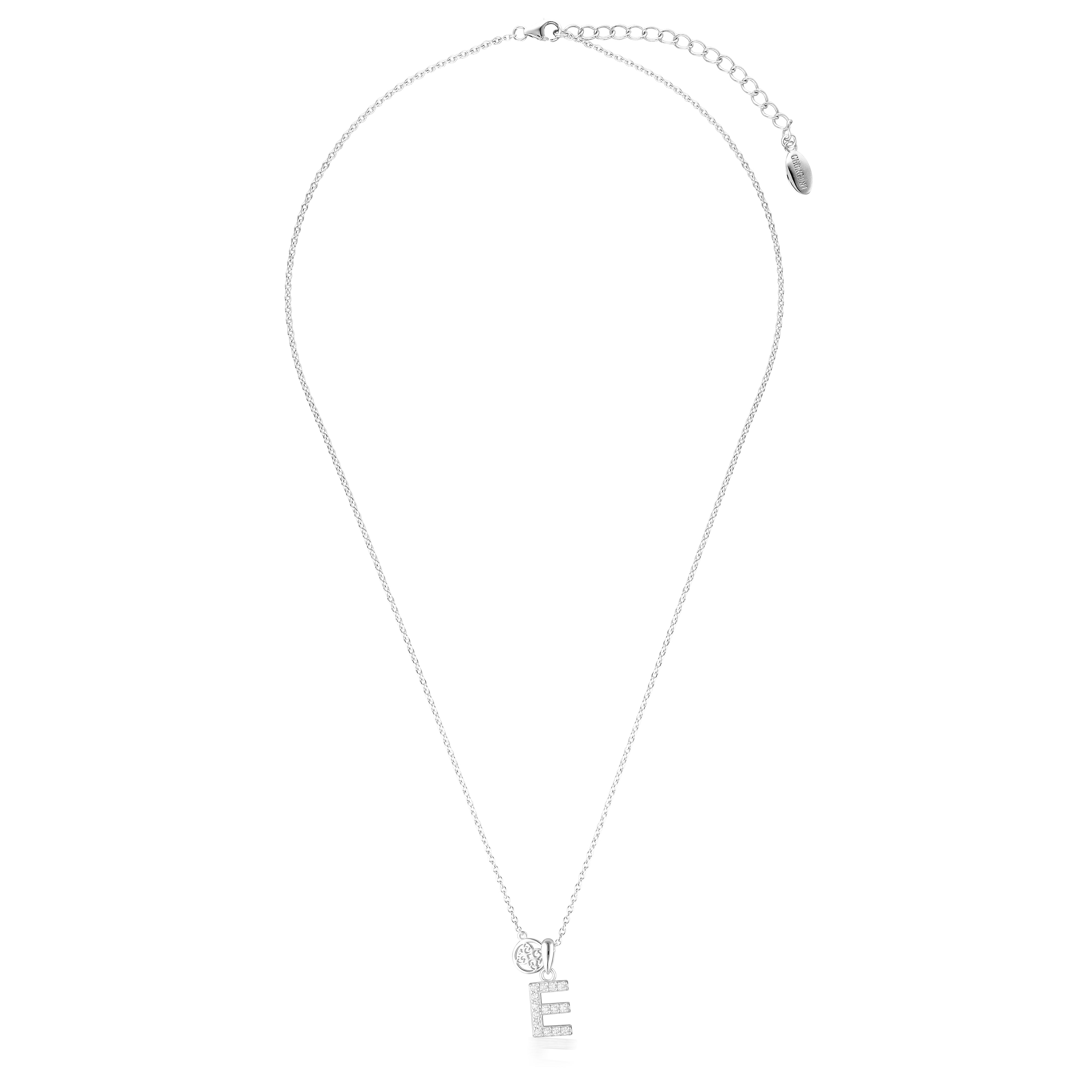 GEORGINI LUXURY LETTERS E INITIAL PENDANT SILVER