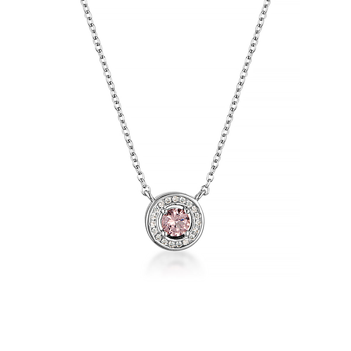 GEORGINI MILESTONE MORGANITE HALO PENDANT IN SILVER