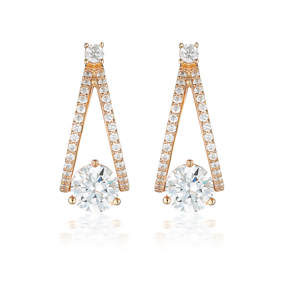 GEORGINI RED CARPET CHAMPAGNE EARRINGS ROSE GOLD