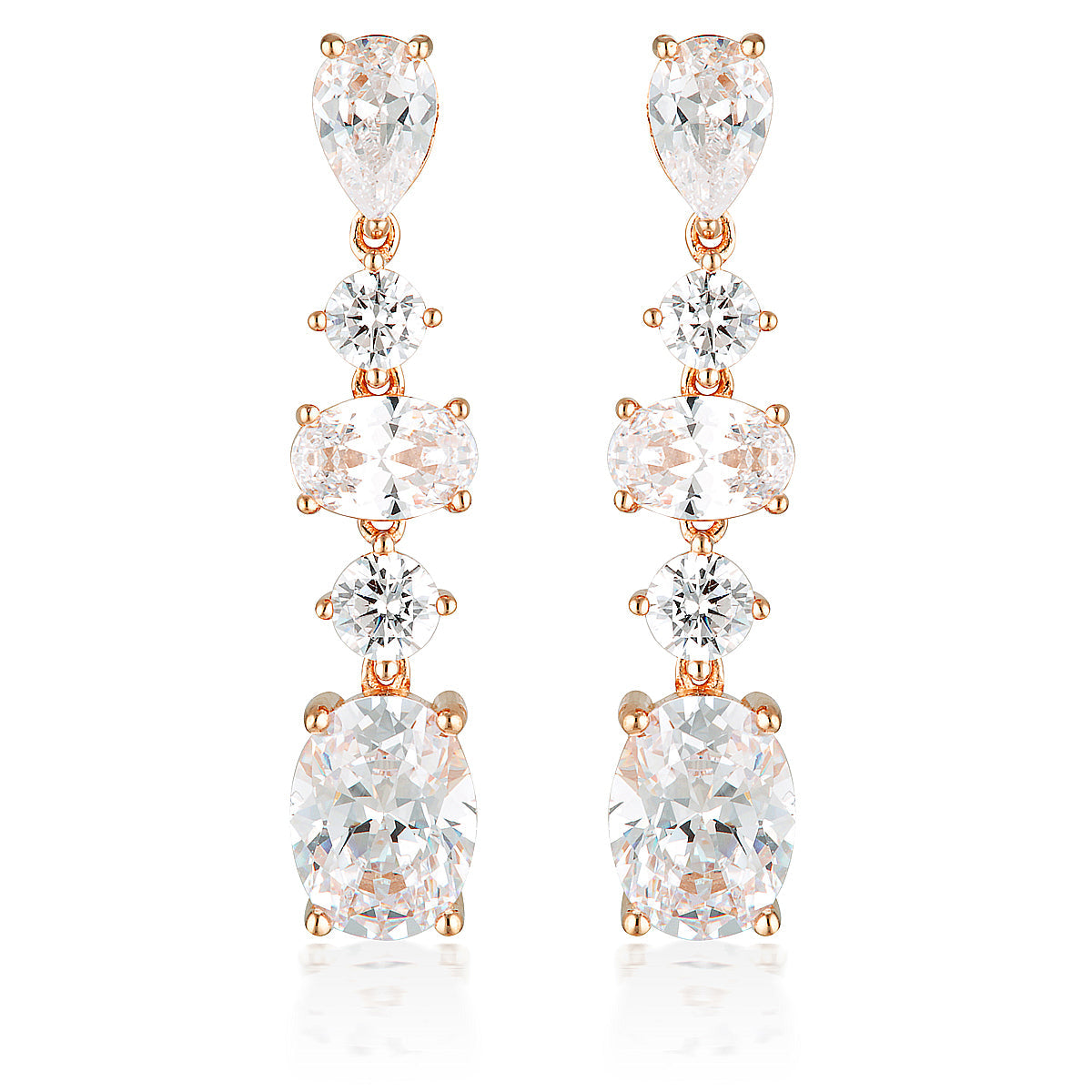 GEORGINI ICONIC BRIDAL CHRISTINA EARRINGS ROSE GOLD