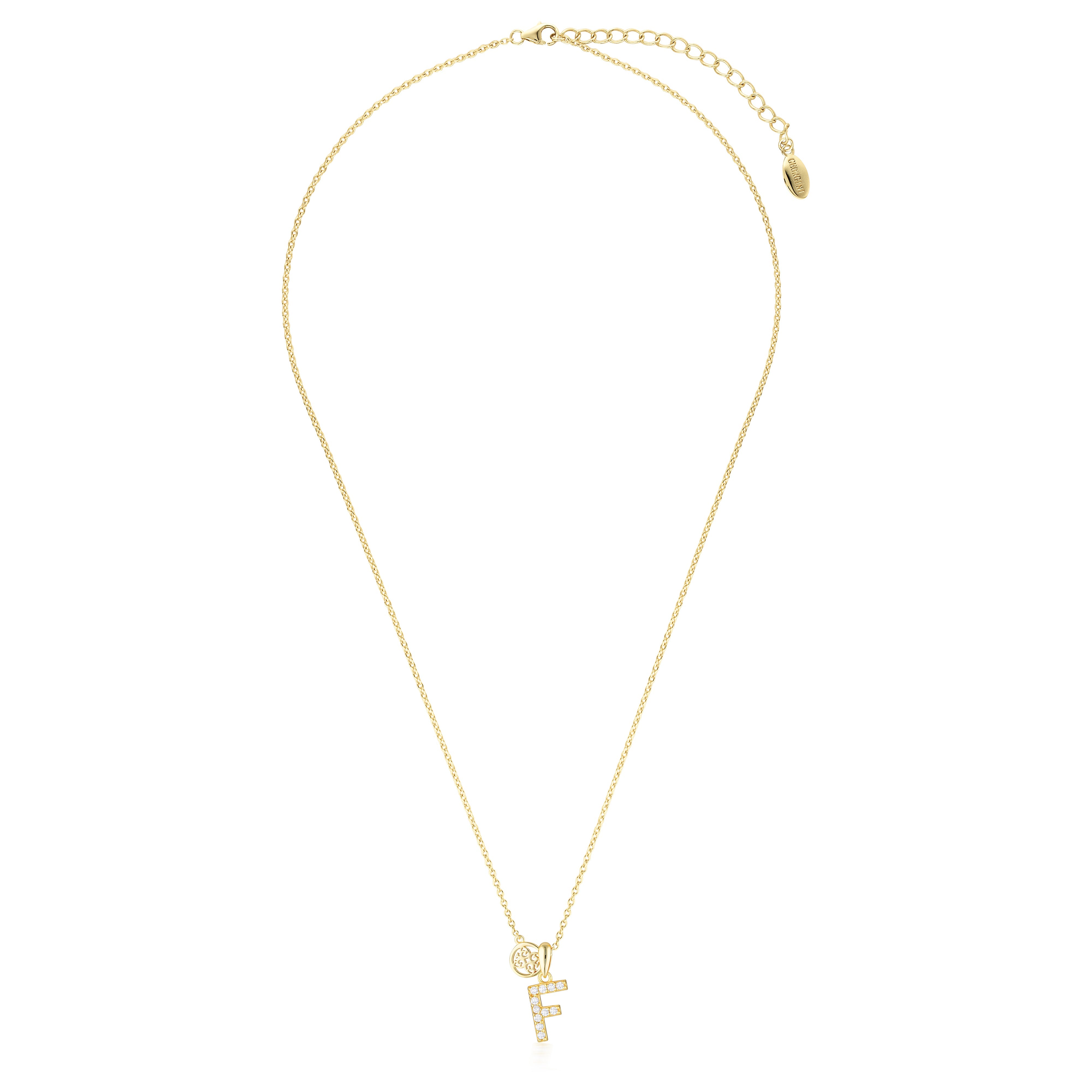 GEORGINI LUXURY LETTERS F INITIAL PENDANT GOLD