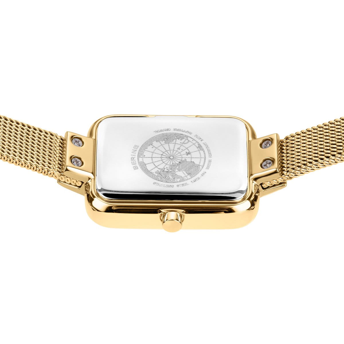 Bering Petite Square 35mm Gold Milanese Strap Watch