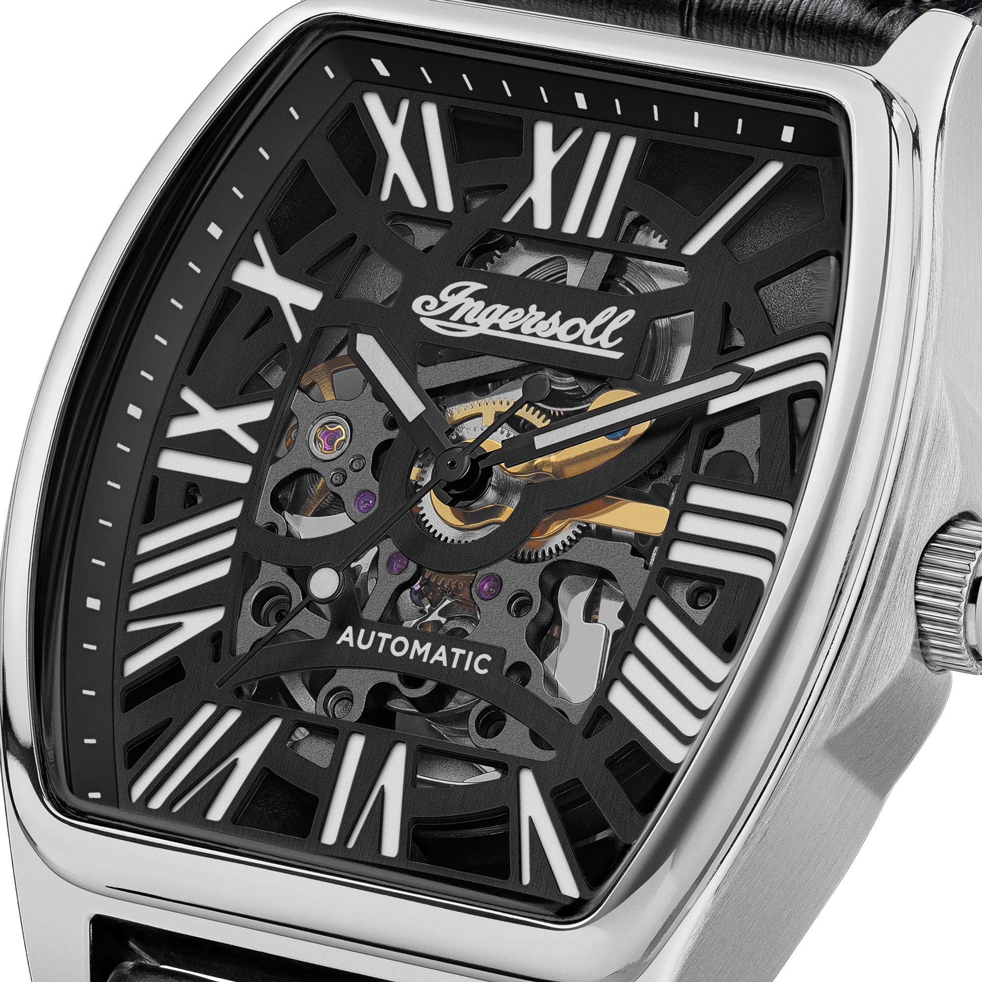 Ingersoll The California Automatic Black Leather Strap Watch