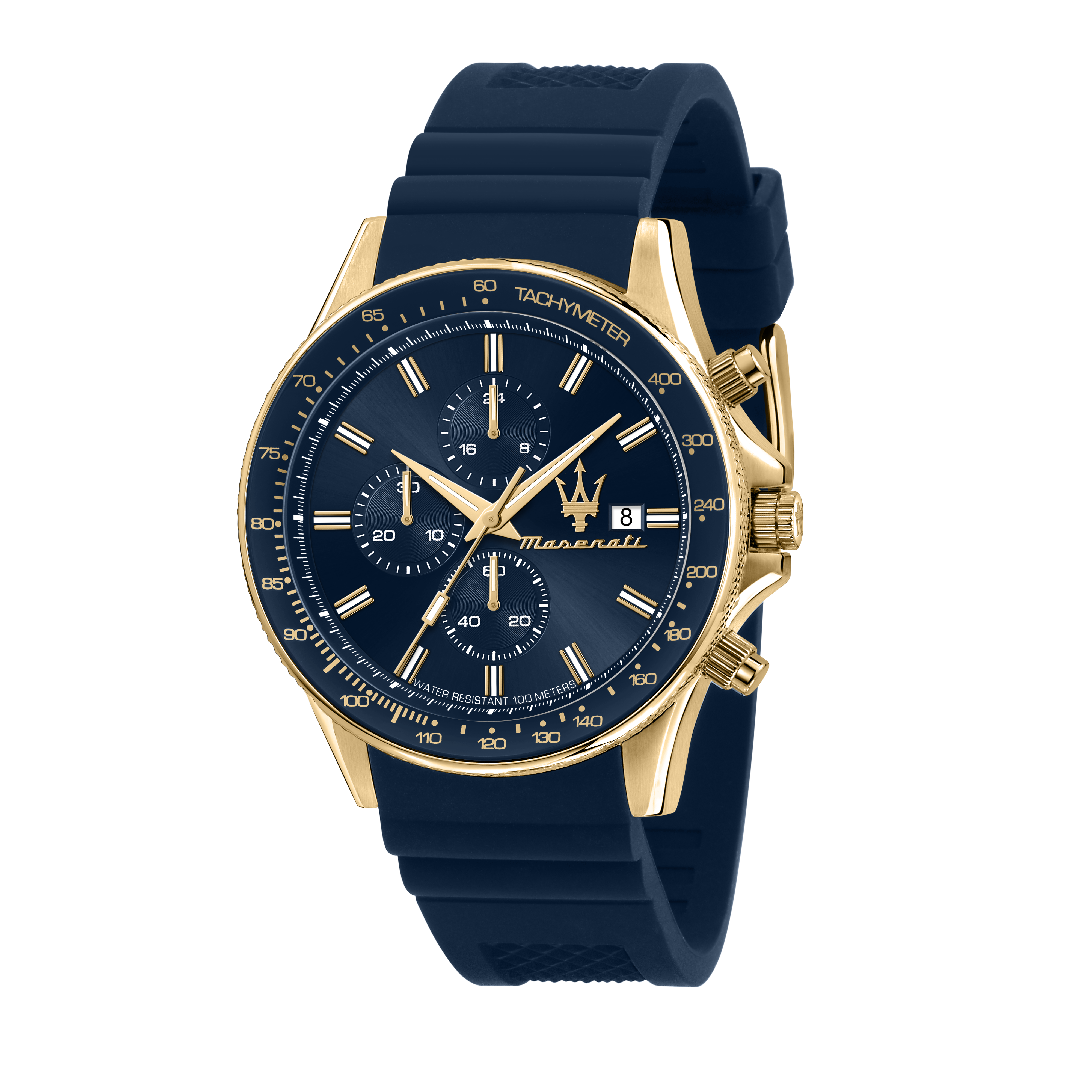 Maserati Sfida 44mm Blue Gold Chronograph Watch