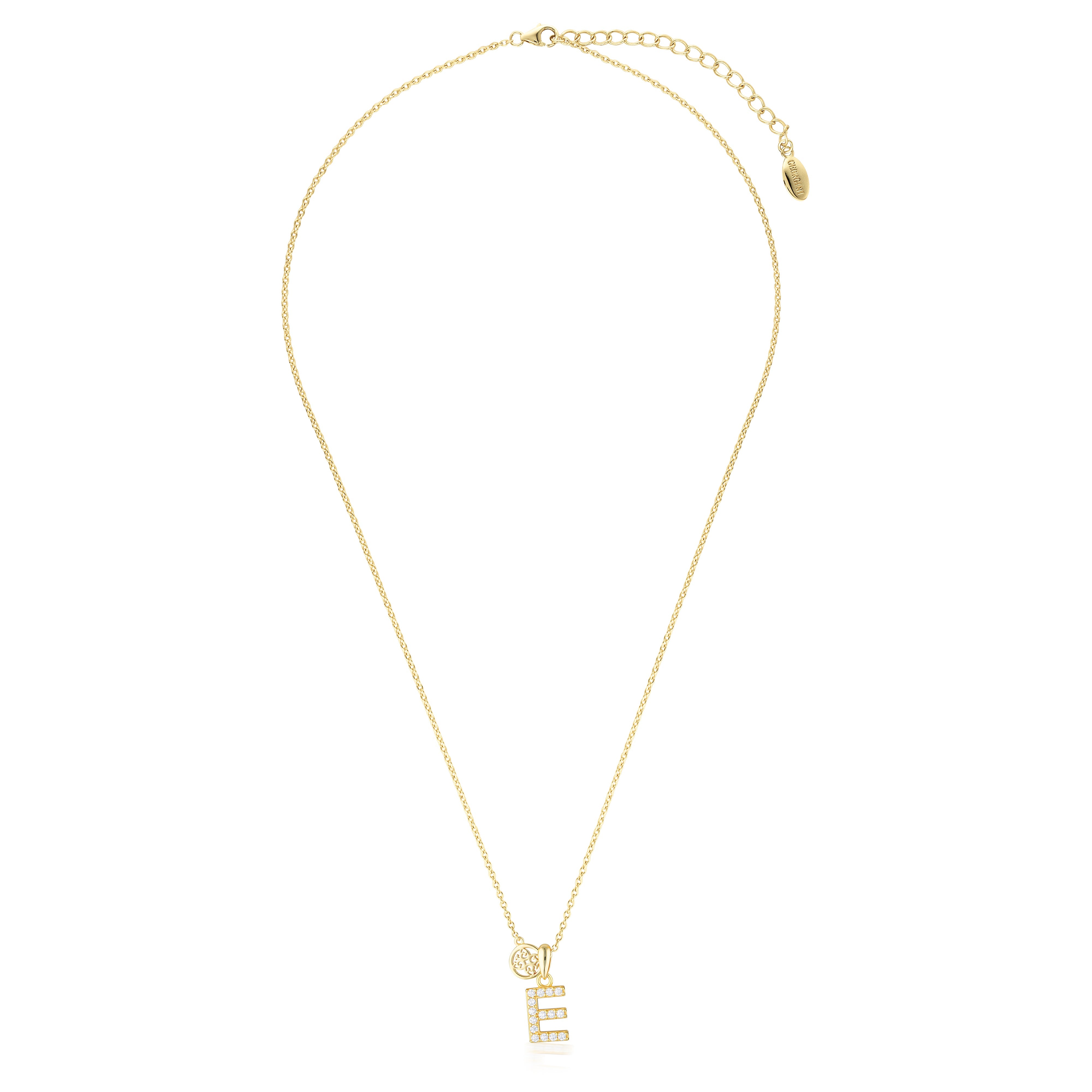 GEORGINI LUXURY LETTERS E INITIAL PENDANT GOLD