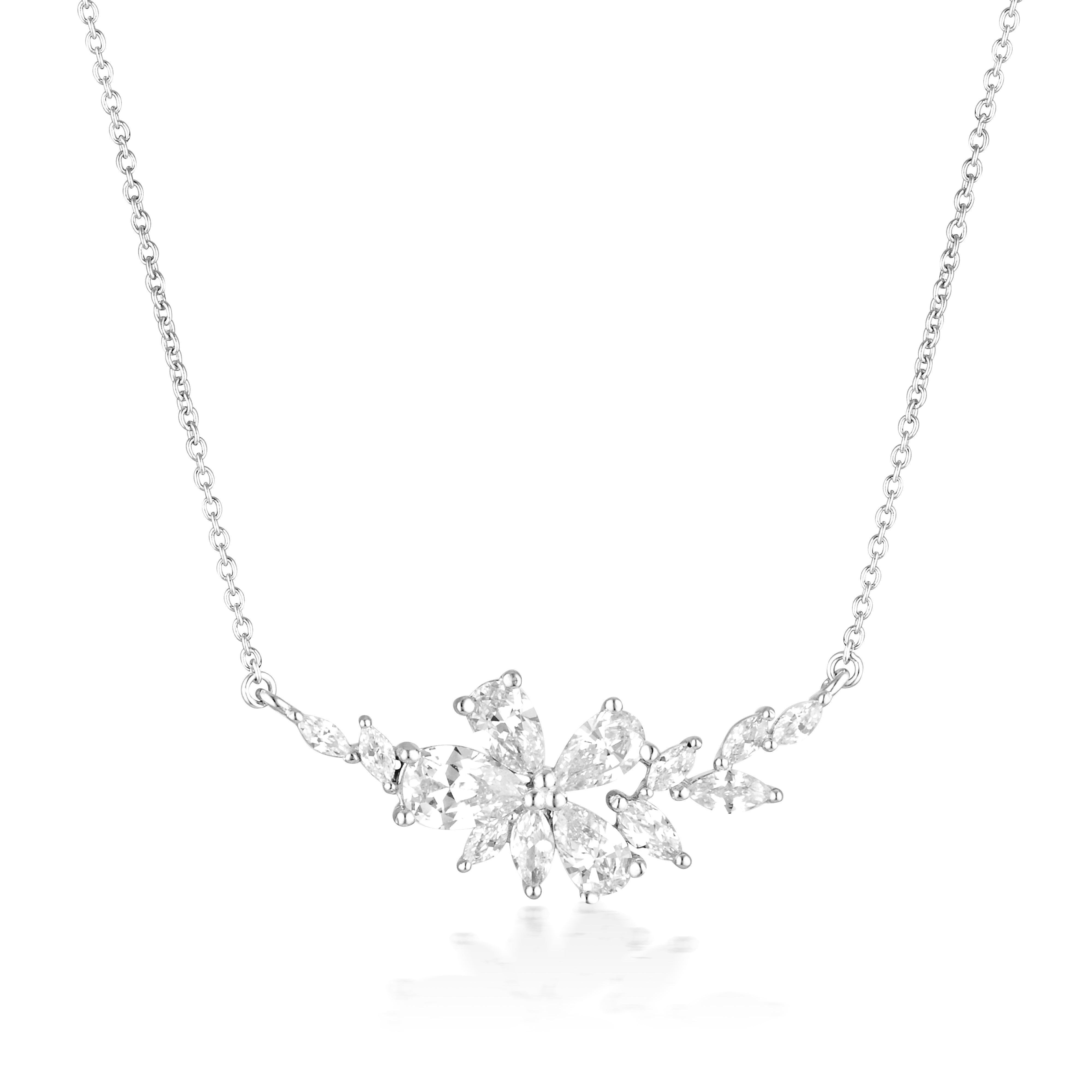 GEORGINI ICONIC BRIDAL HYACINTH NECKLACE SILVER