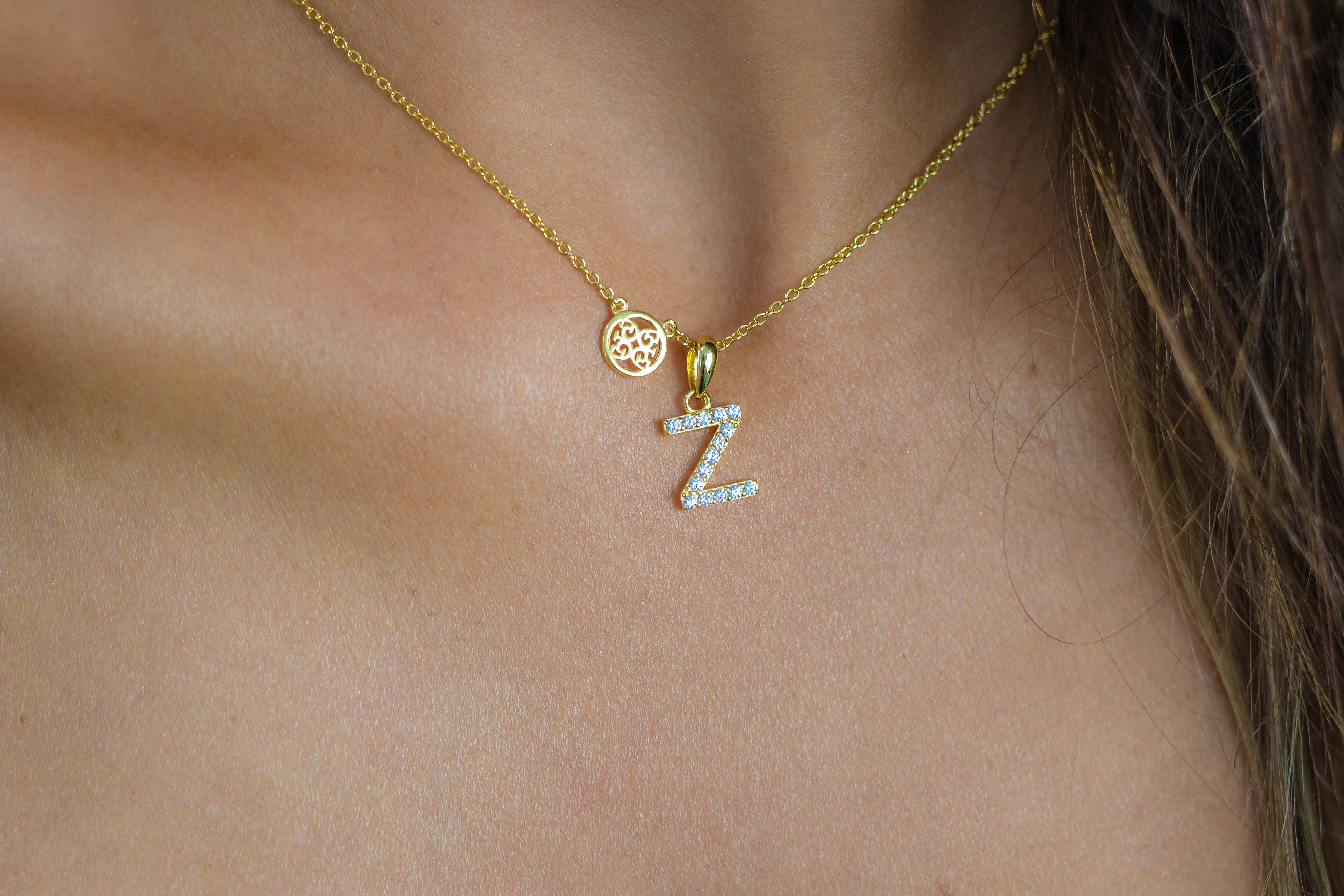 GEORGINI LUXURY LETTERS Z INITIAL PENDANT GOLD