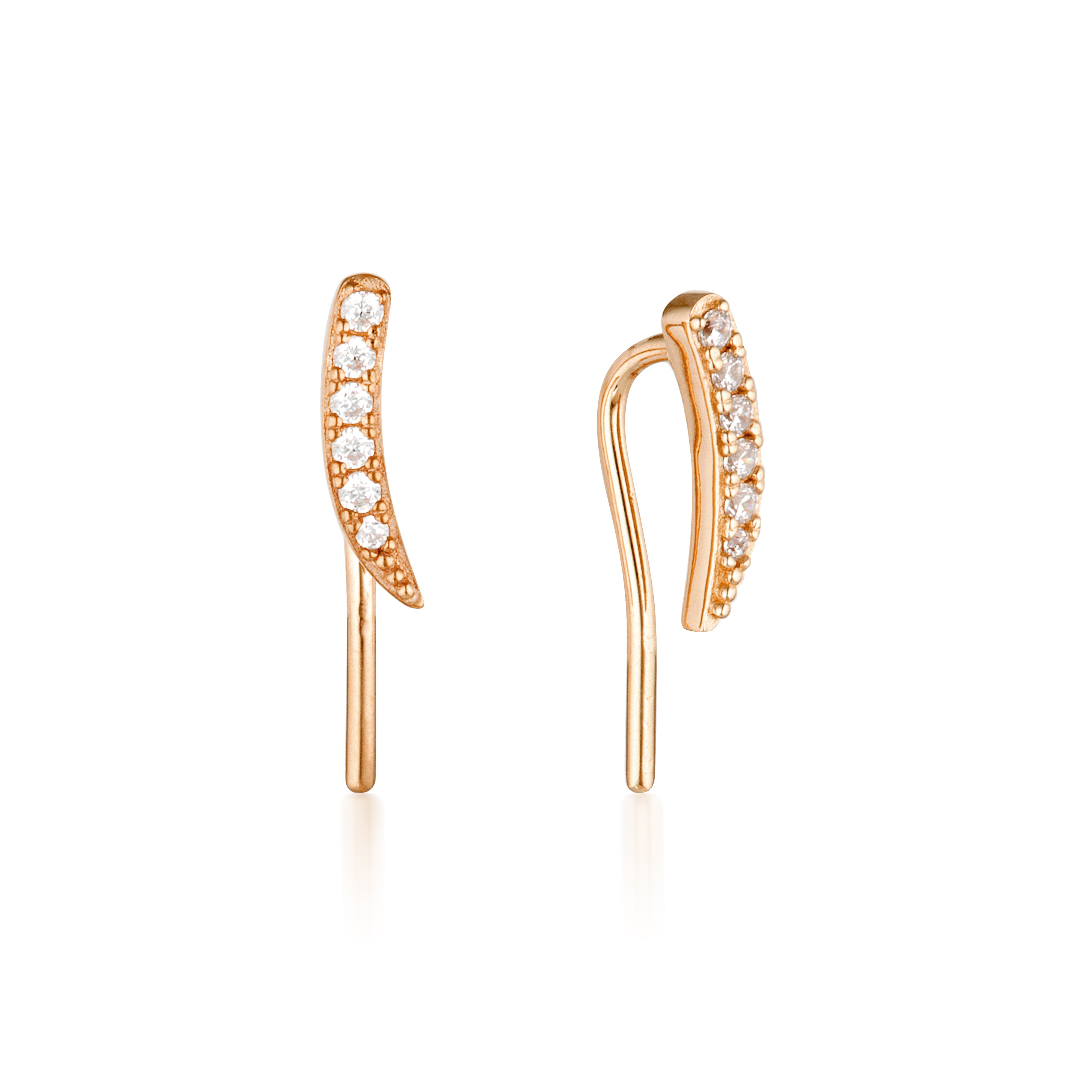 GEORGINI SUMMER SORBET VANILLA VINE EARRINGS SMALL ROSE GOLD