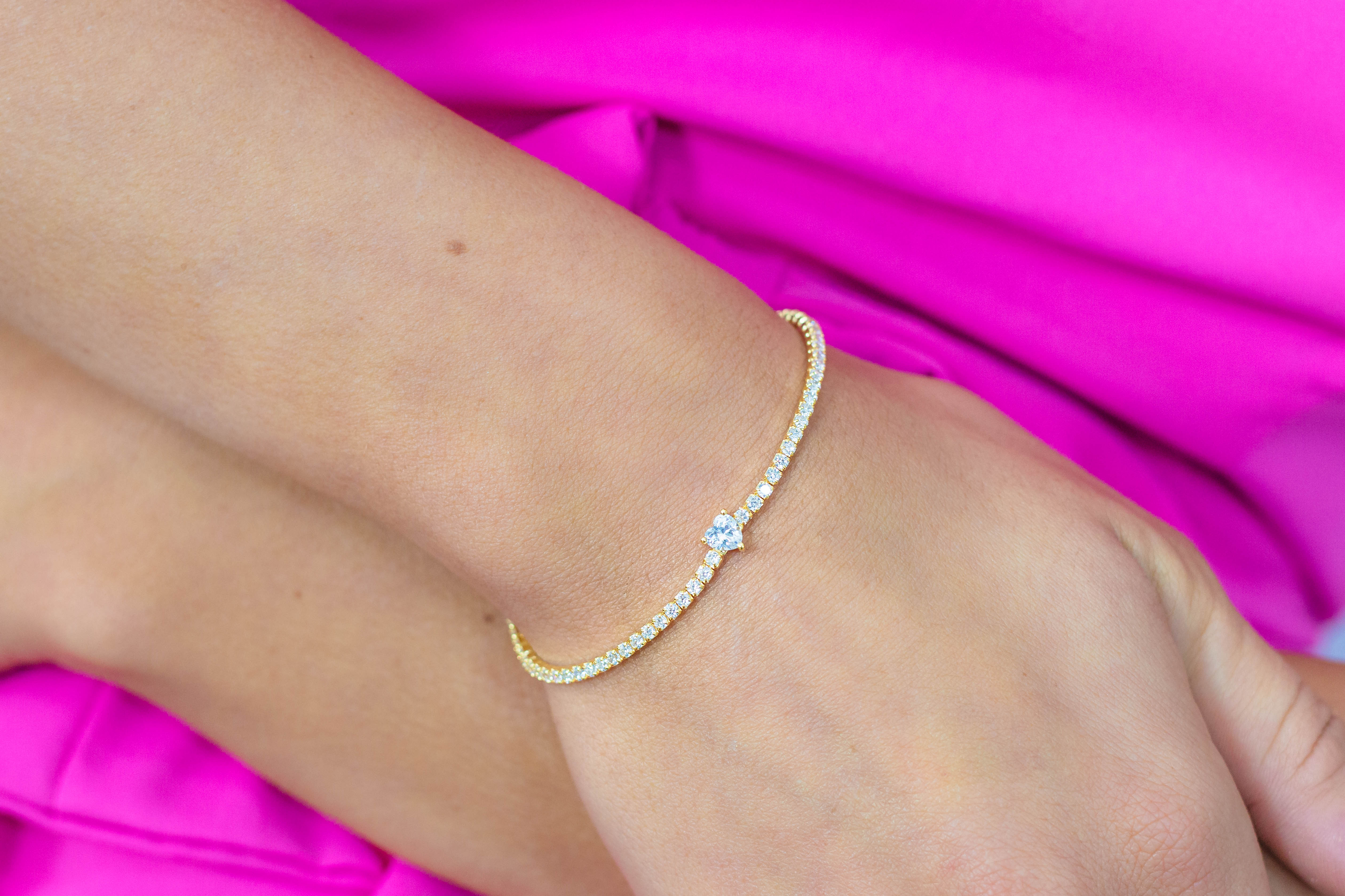 GEORGINI SWEETHEART TENNIS BRACELET GOLD 18cm