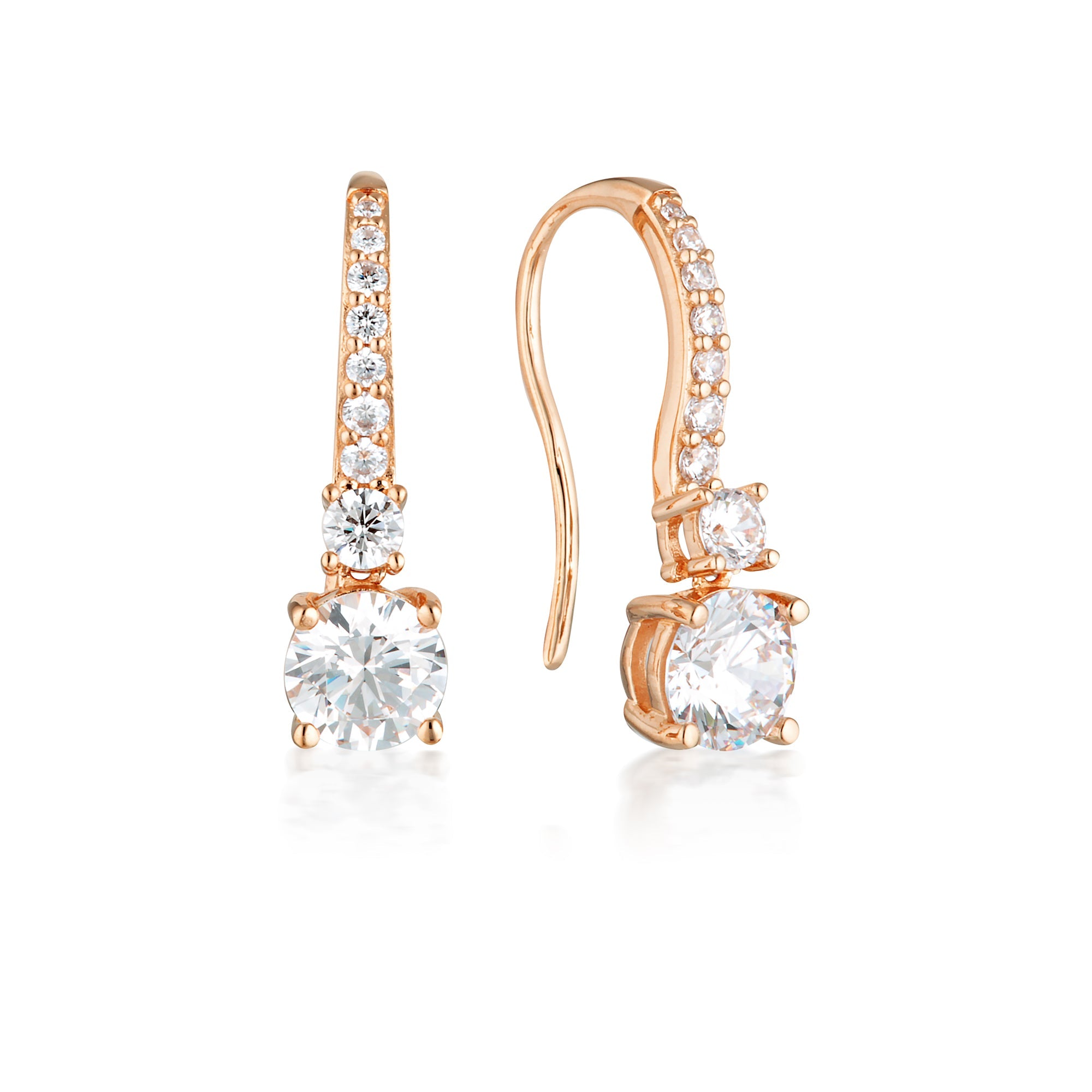 GEORGINI ICONIC BRIDAL DAPHNE EARRINGS ROSE GOLD