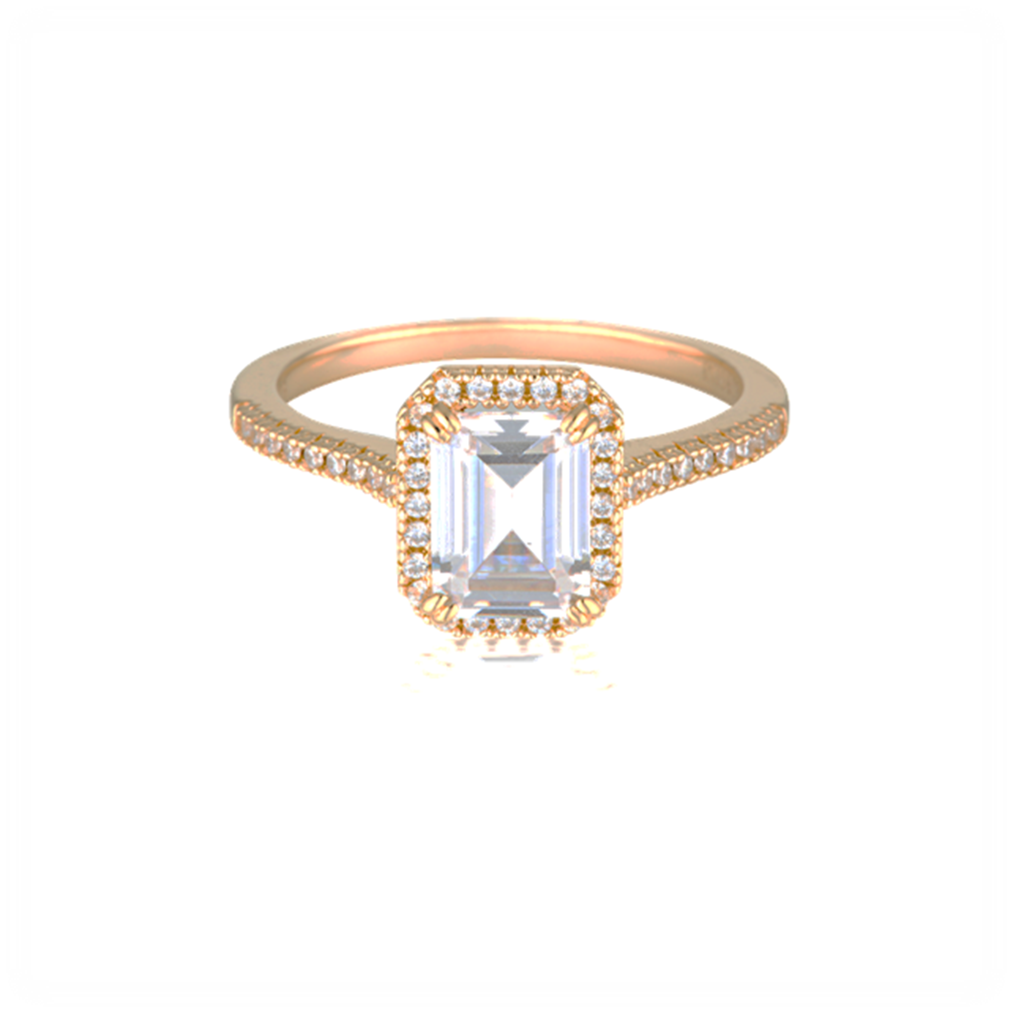 GEORGINI ICONIC BRIDAL VIOLET RING ROSE GOLD