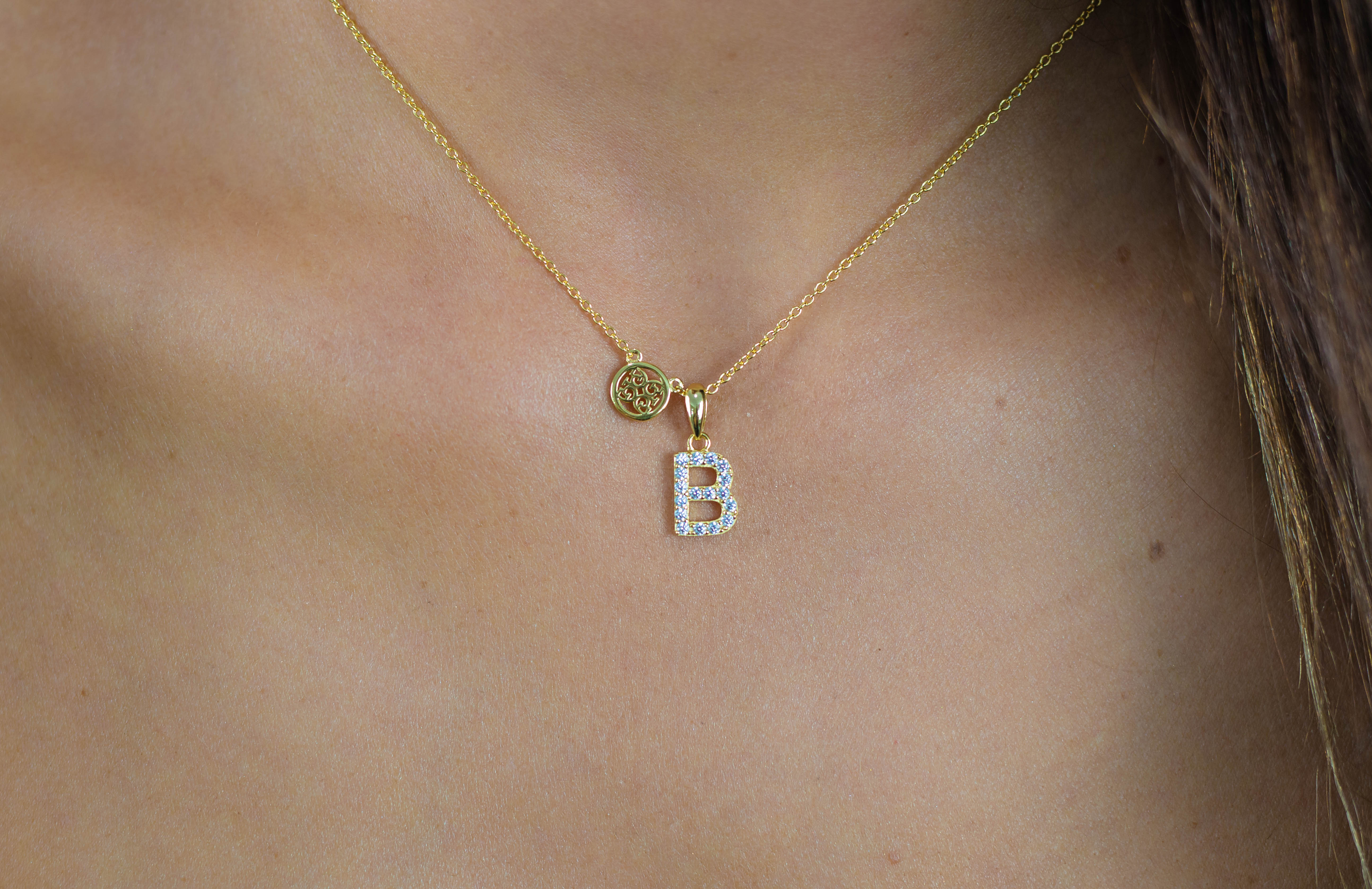 GEORGINI LUXURY LETTERS B INITIAL PENDANT GOLD