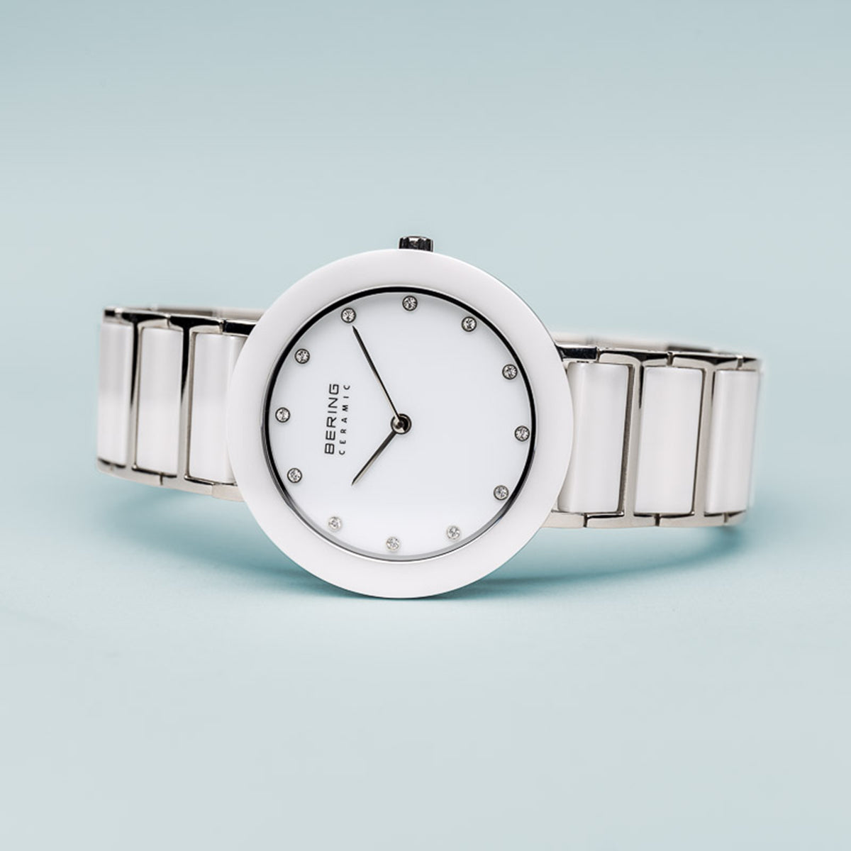 Bering Ceramic 29mm White Silver Stainless Steel Strap Watch