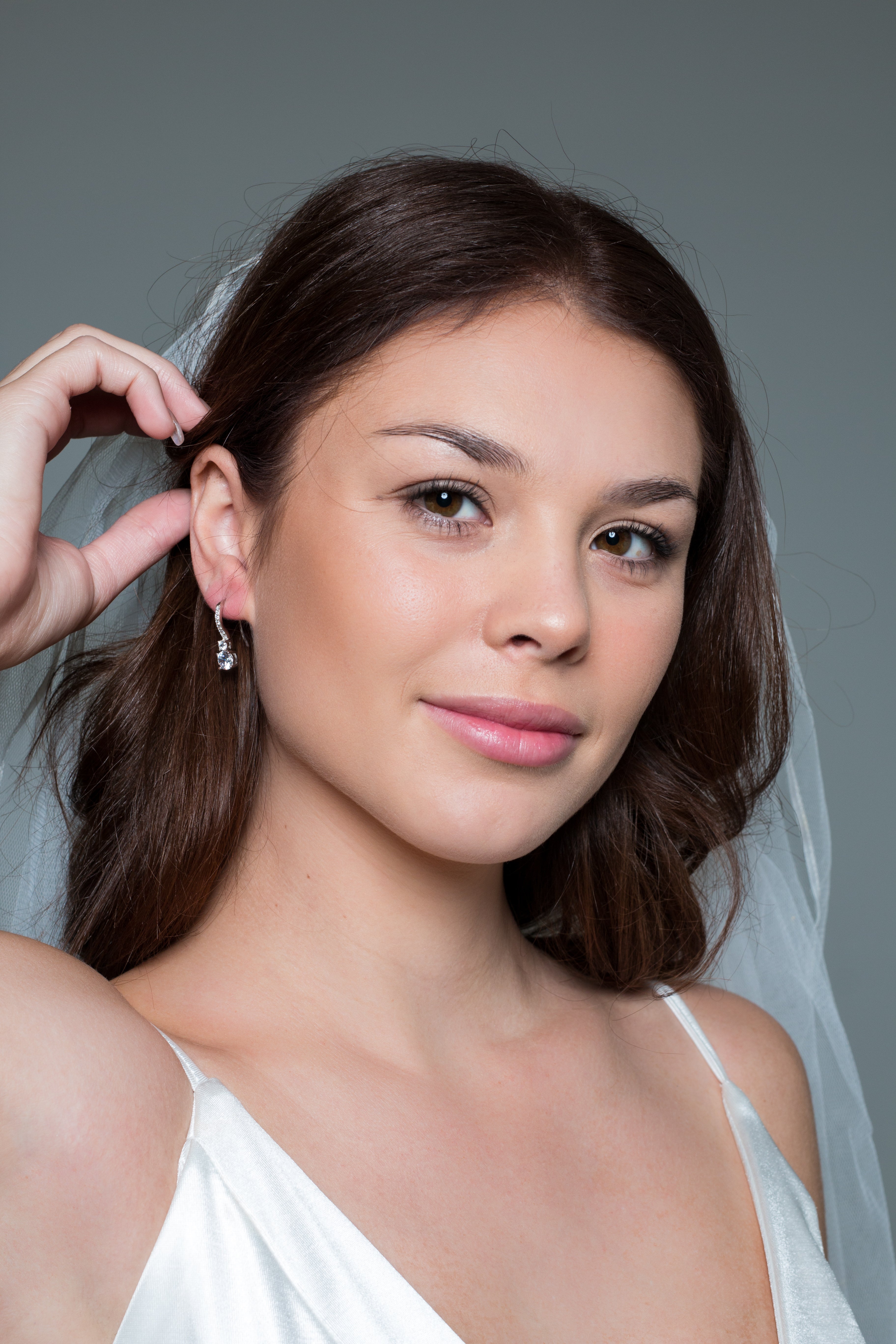 GEORGINI ICONIC BRIDAL DAPHNE EARRINGS SILVER