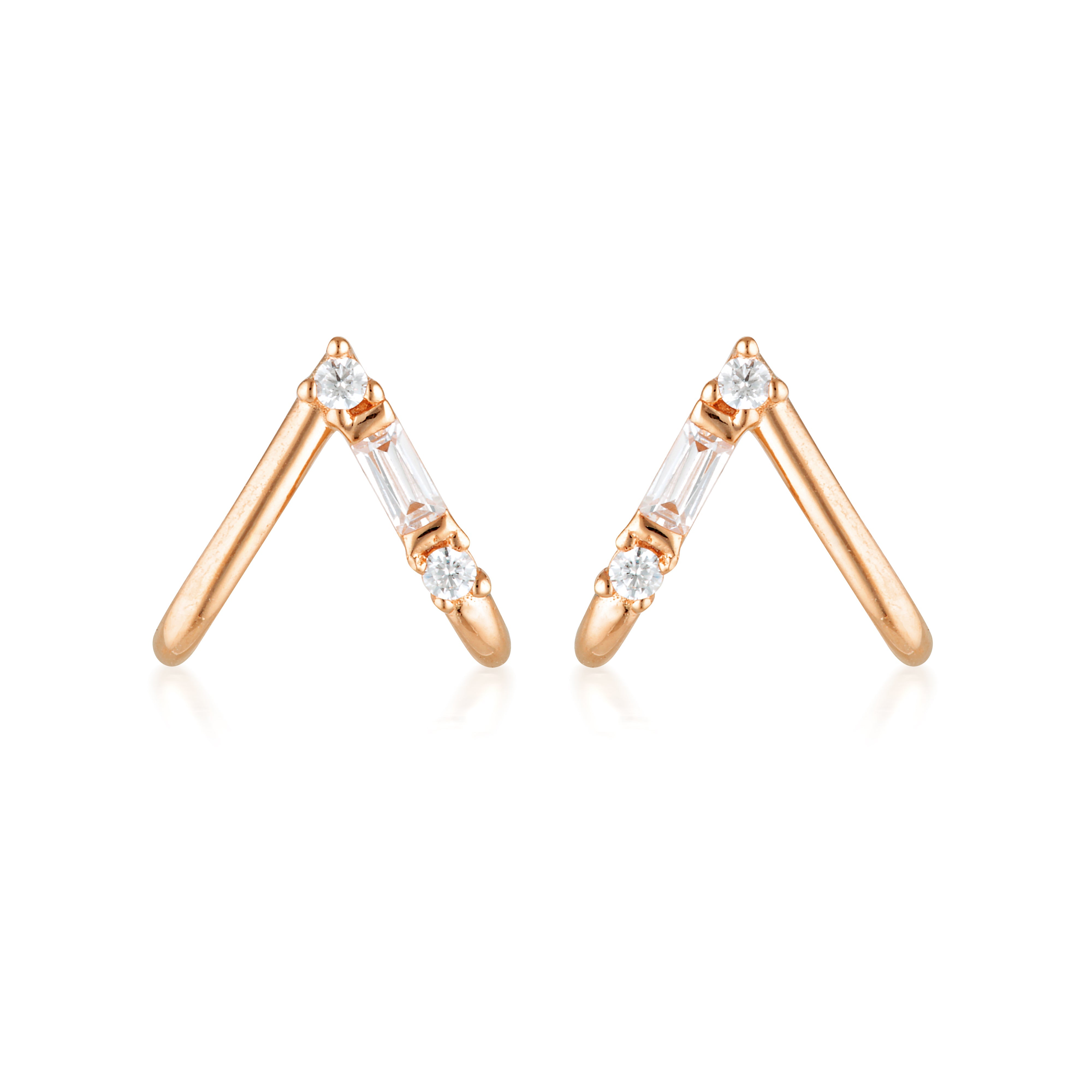 GEORGINI THE LAYERED EDIT TIGA EARRINGS ROSE GOLD