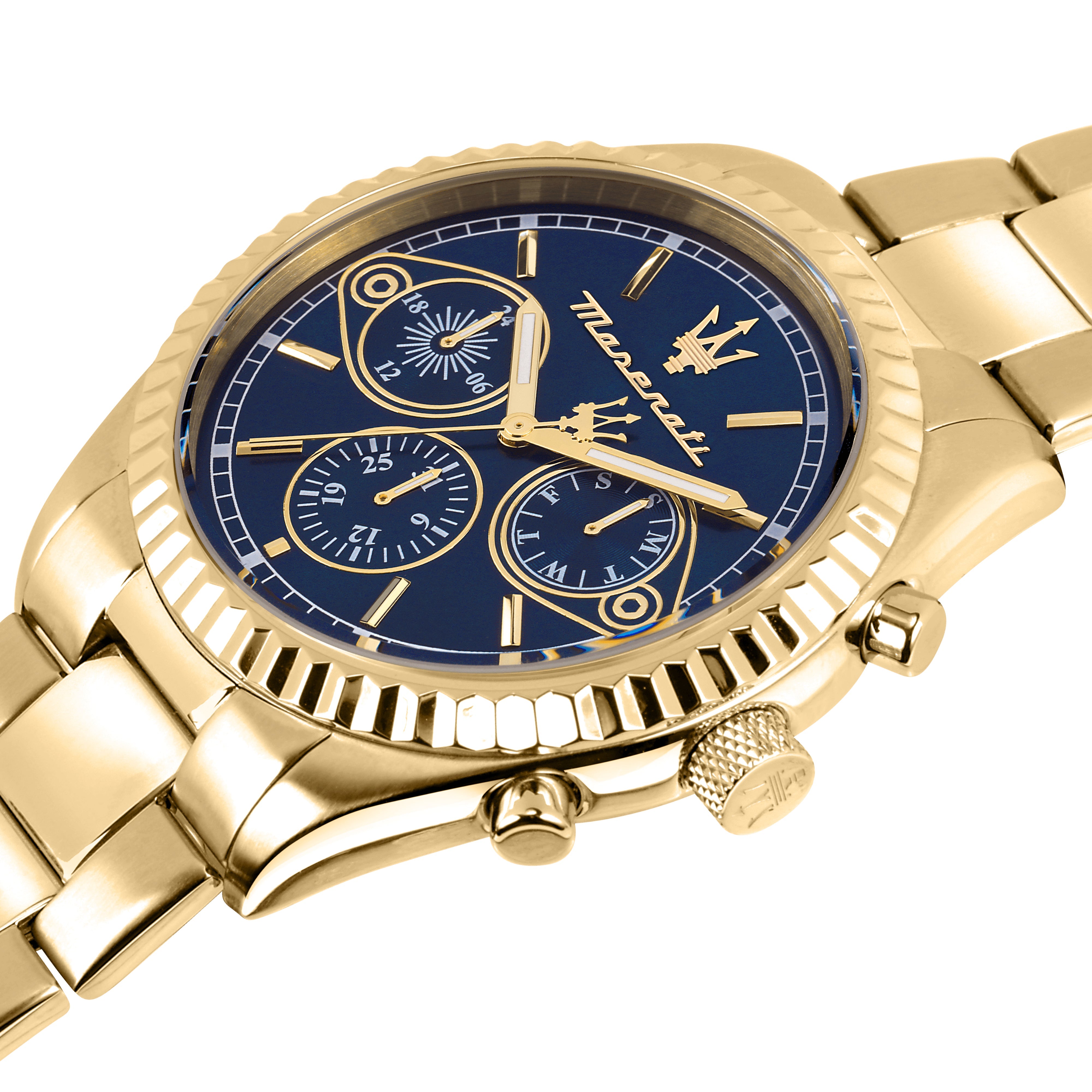 Maserati Competizione 43mm Multifunction Gold Chronograph