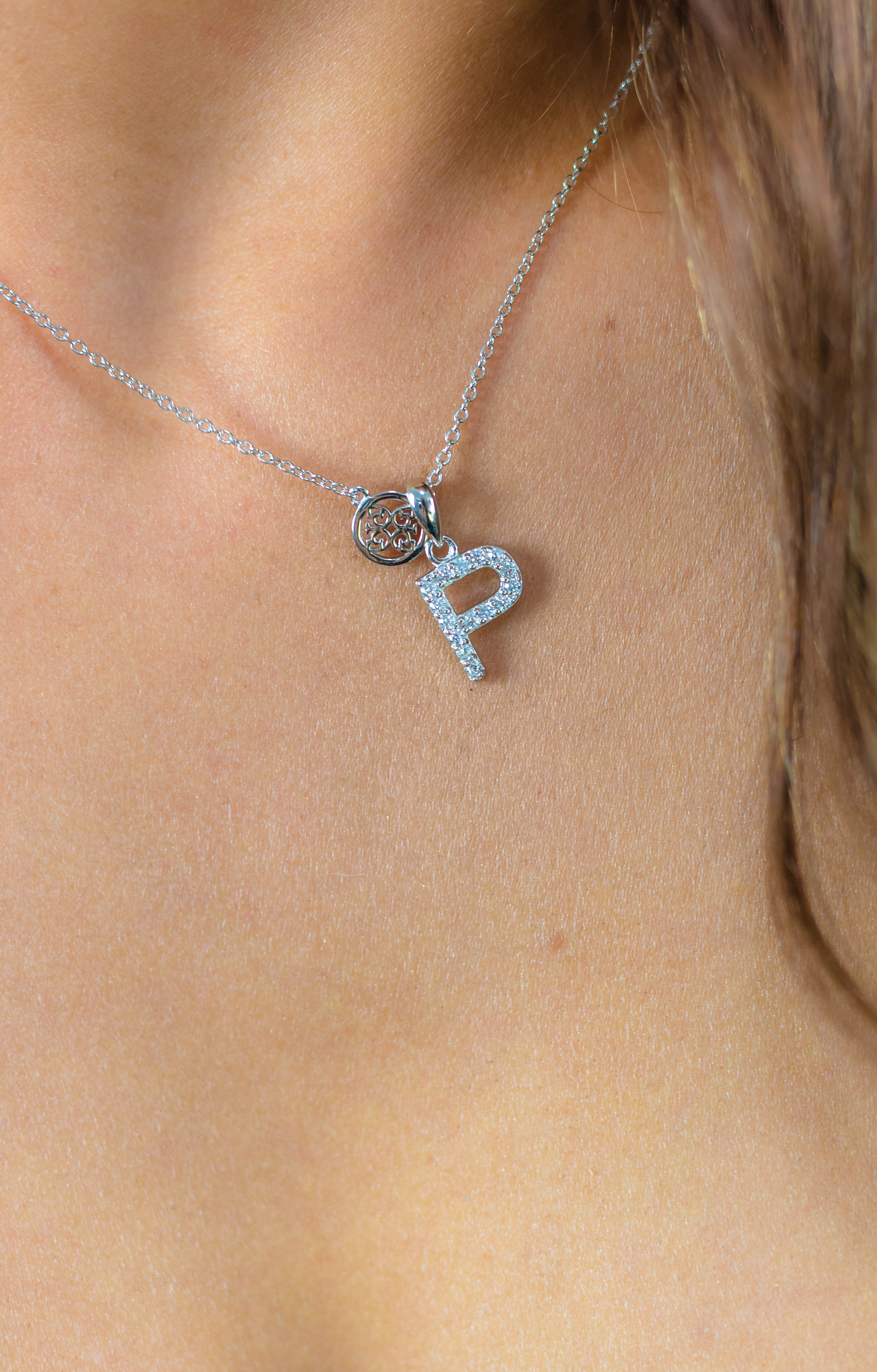 GEORGINI LUXURY LETTERS P INITIAL PENDANT SILVER