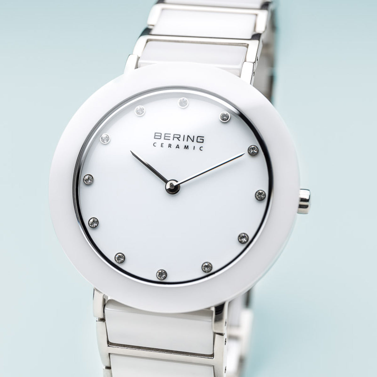 Bering Ceramic 29mm White Silver Stainless Steel Strap Watch