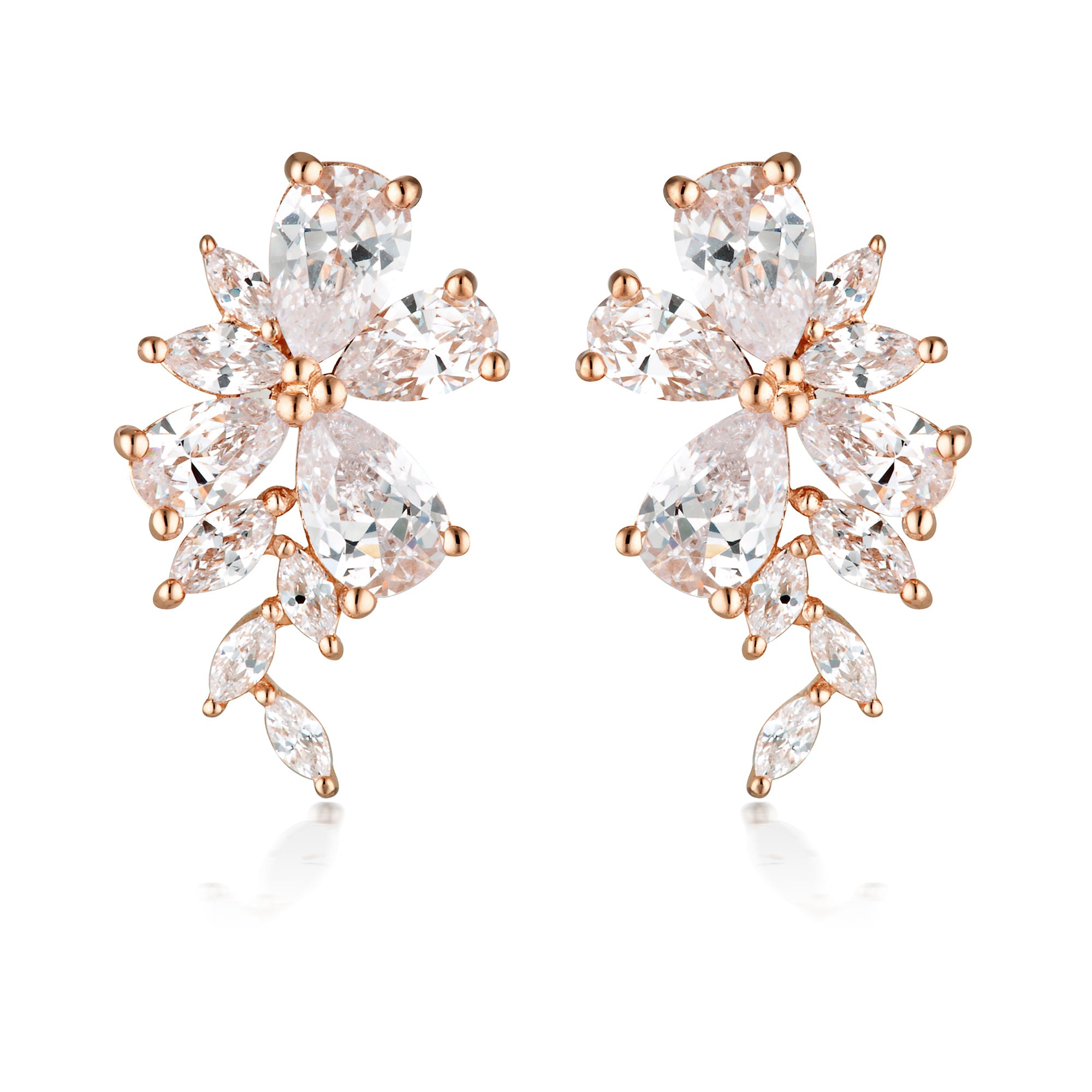 GEORGINI ICONIC BRIDAL HYACINTH EARRINGS ROSE GOLD