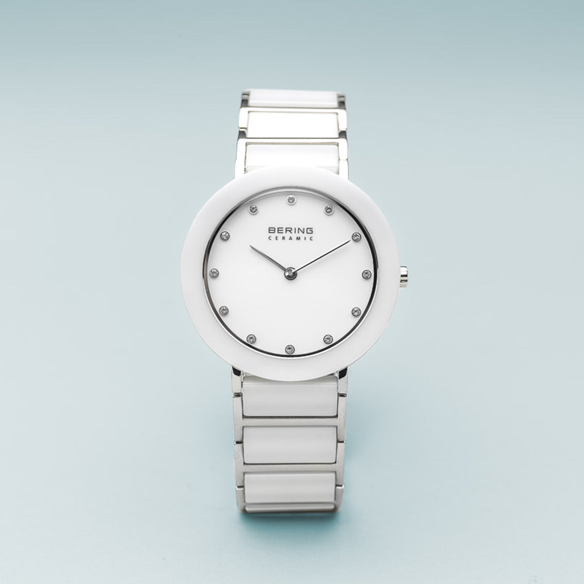 Bering Ceramic 29mm White Silver Stainless Steel Strap Watch